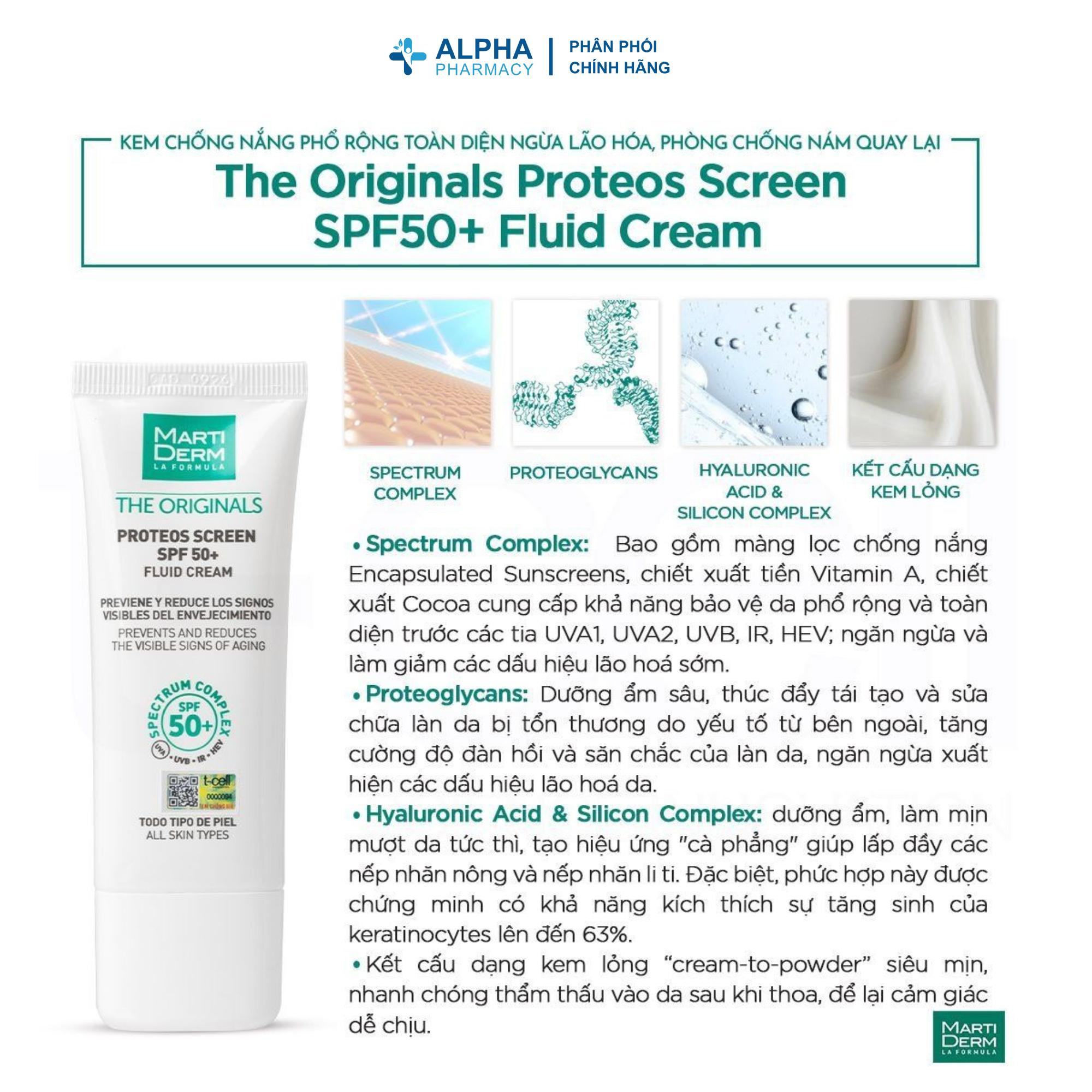 Kem Chống Nắng Phổ Rộng Ngừa Lão Hóa MartiDerm The Originals Proteos Screen SPF50+ – 40ml - Image 3