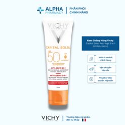 Kem Chống Nắng Vichy Capital Soleil Anti-Age 3-in-1 SPF50+ Chống Lão Hoá & Kiềm Dầu Hằng Ngày – 50ml
