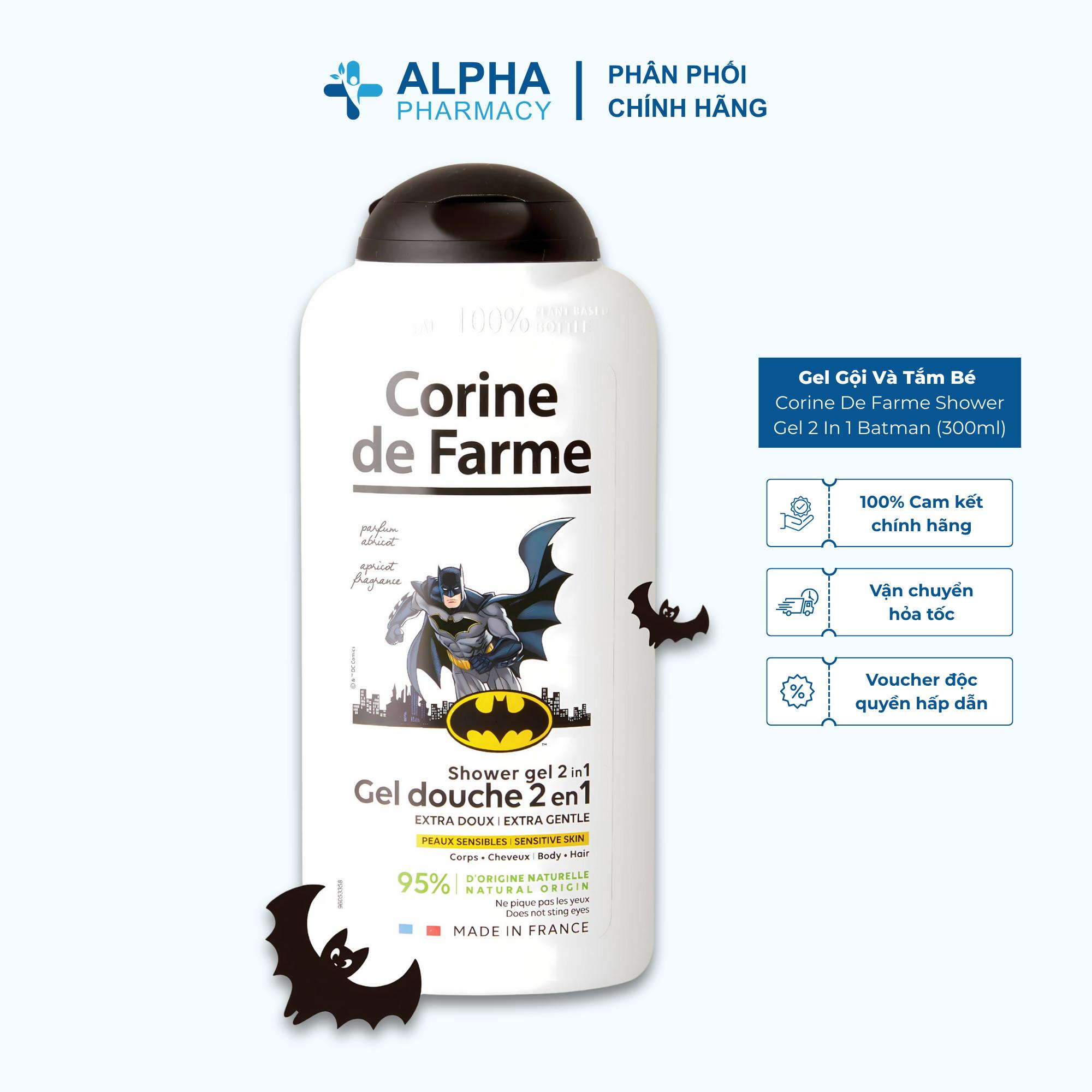Gel Gội Và Tắm Bé Corine De Farme Shower Gel 2 In 1 Batman Hương Quả Mơ – 300ml