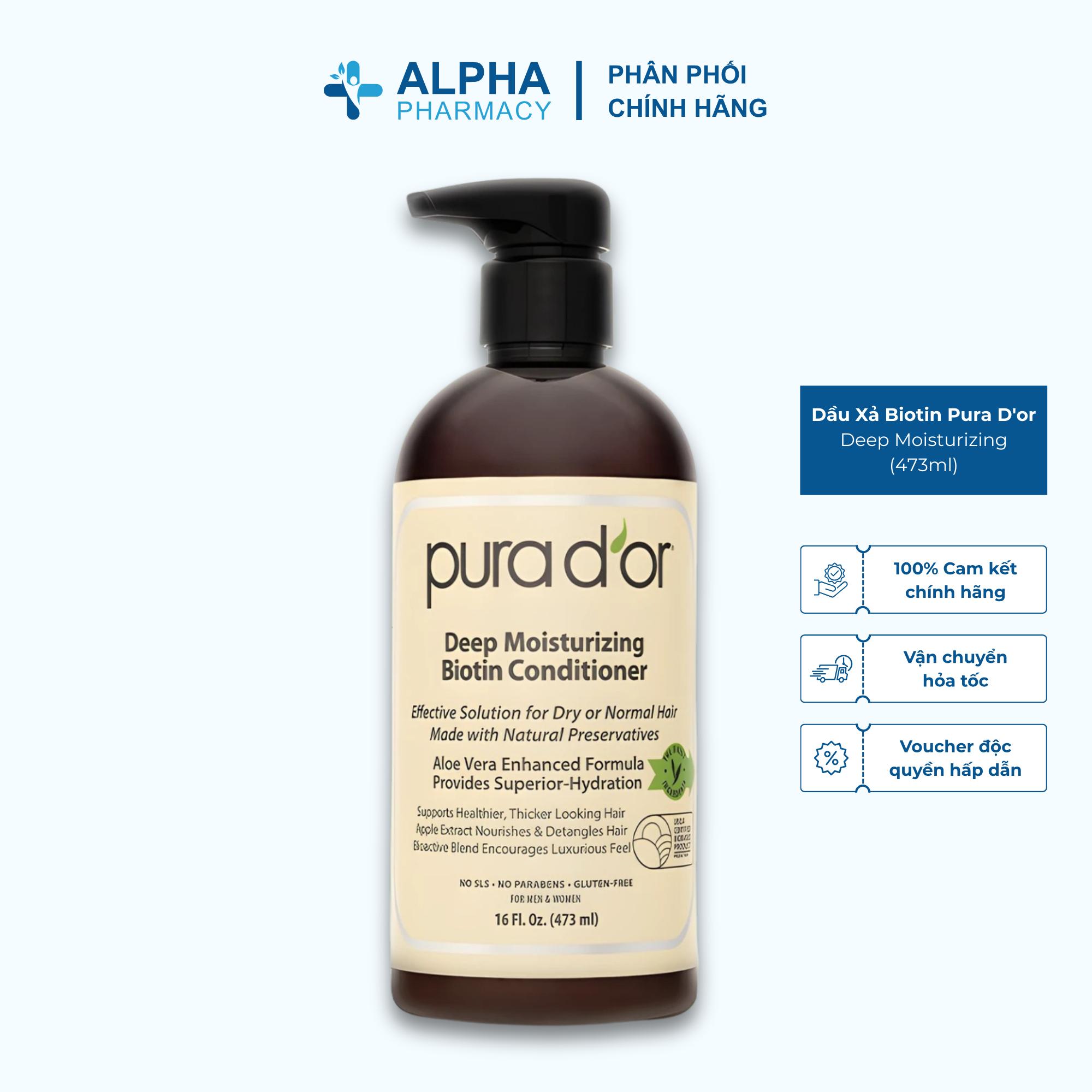 Pura D'or Dầu Xả Biotin Pura D'or Deep Moisturizing Giúp Dưỡng Ẩm Chuyên Sâu 473ml - Tóc Khô Xơ Hư Tổn - Biotin & Dầu Argan Jojoba - Mua 1 Tặng 1 - Image 2