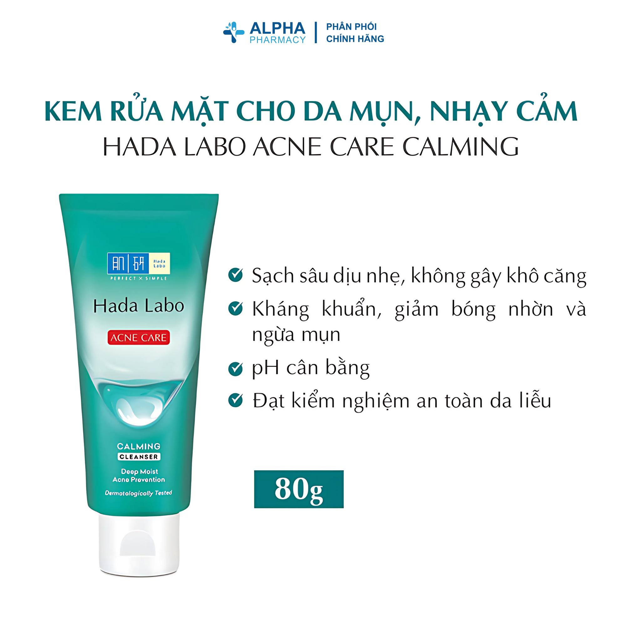 Sữa Rửa Mặt Cho Da Mụn, Nhạy Cảm Hada Labo Acne Care Calming Cleanser – 80g - Image 3