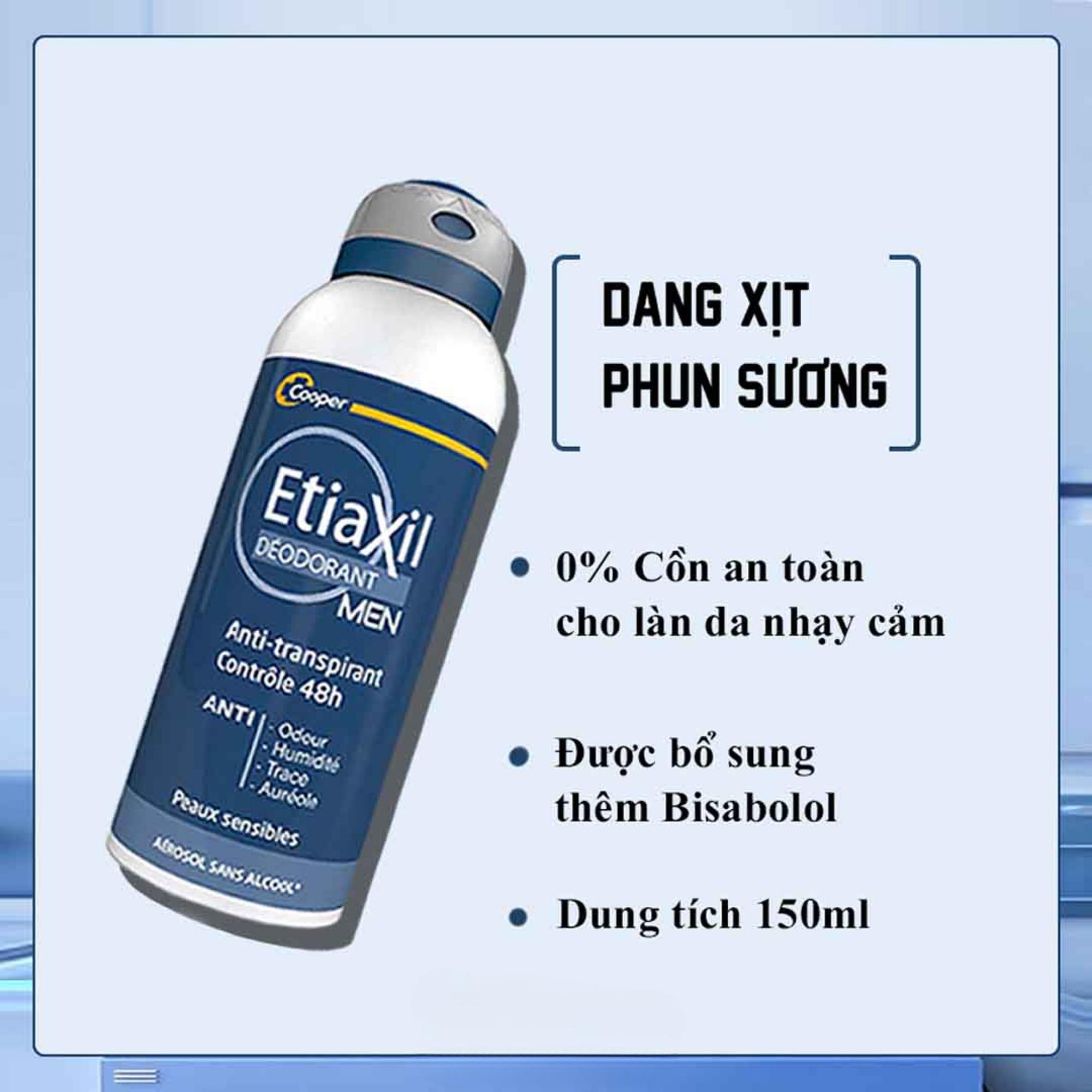 Xịt Khử Mùi Etiaxil Aerosol Homme 48H Ngăn Mồ Hôi & Giảm Mùi Cơ Thể – 150ml - Image 3