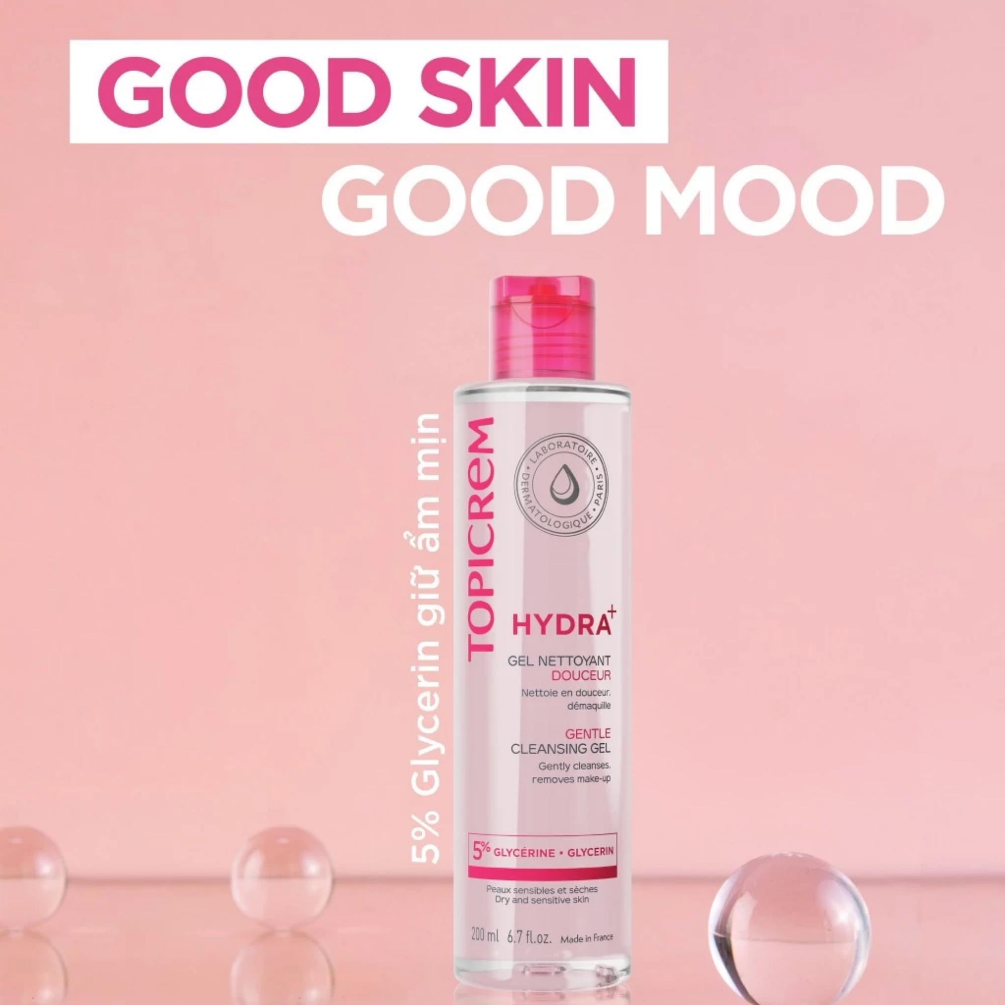 Gel Rửa Mặt Dịu Nhẹ Topicrem Hydra+ Gentle Cleansing Gel Cho Da Nhạy Cảm Và Da Mất Nước - 200ml - Image 3