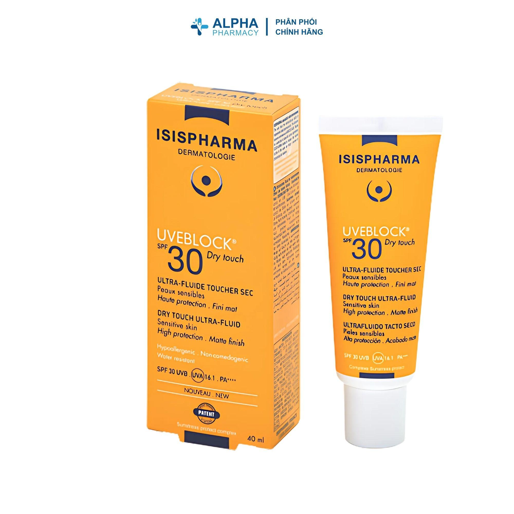 Kem Chống Nắng Isis Pharma Uveblock SPF30+ Dry Touch Cho Da Dầu, Đổ Mồ Hôi Nhiều – 40ml - Image 2