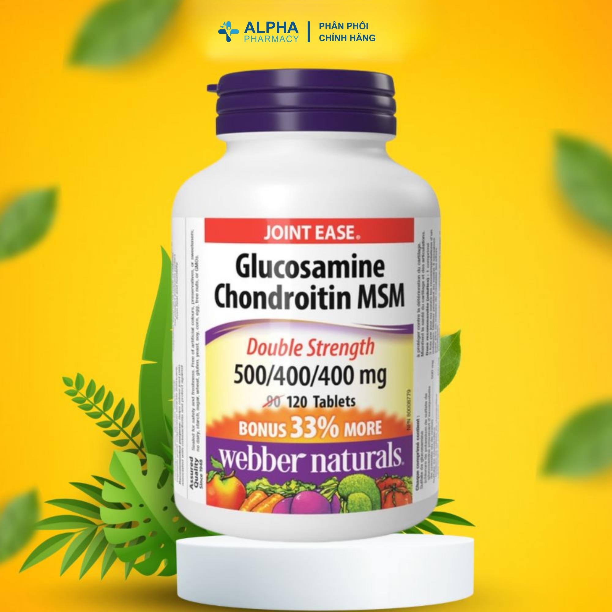Viên Uống Glucosamine Chondroitin MSM Webber Naturals Hỗ Trợ Giảm Đau Do Viêm Và Thoái Hóa Khớp – Lọ 120 Viên - Image 3