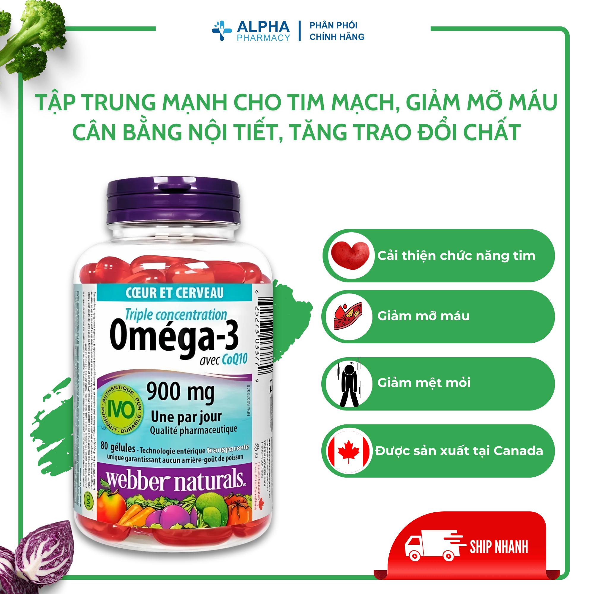 Viên Uống Omega-3 + CoQ10 Webber Naturals Hỗ Trợ Não Bộ Và Giảm Mỡ Máu – Hộp 80 Viên - Image 3
