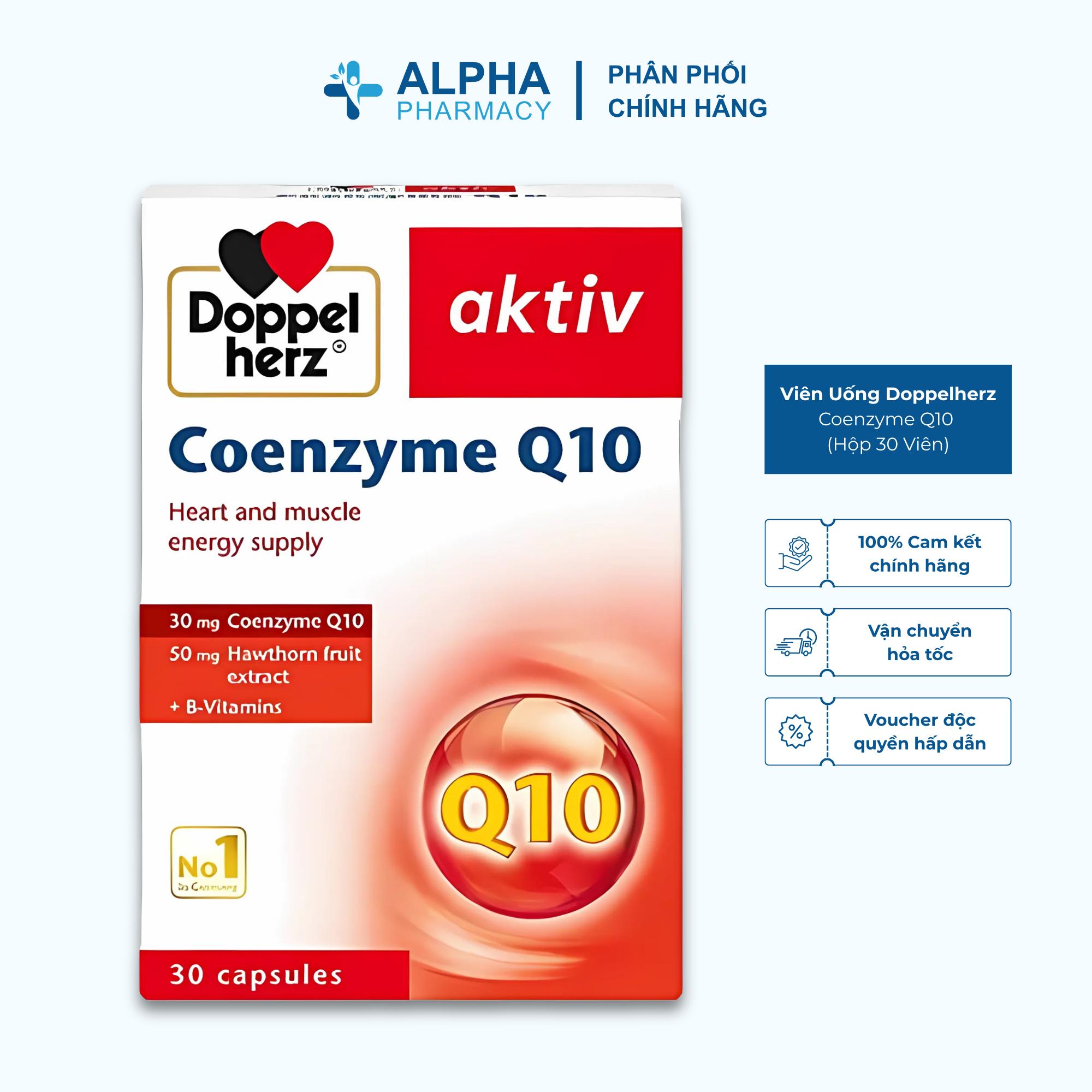 Viên Uống Doppelherz Coenzyme Q10 Hỗ Trợ Trẻ Hóa Cơ Thể Và Tốt Cho Tim Mạch – Hộp 30 Viên