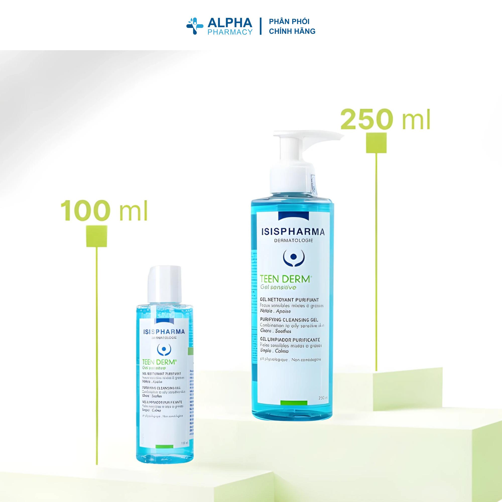 Gel Rửa Mặt Isis Pharma Teen Derm Sensitive Gel Cleanser Giảm Nhờn Ngừa Mụn Cho Da Nhạy Cảm - Image 2