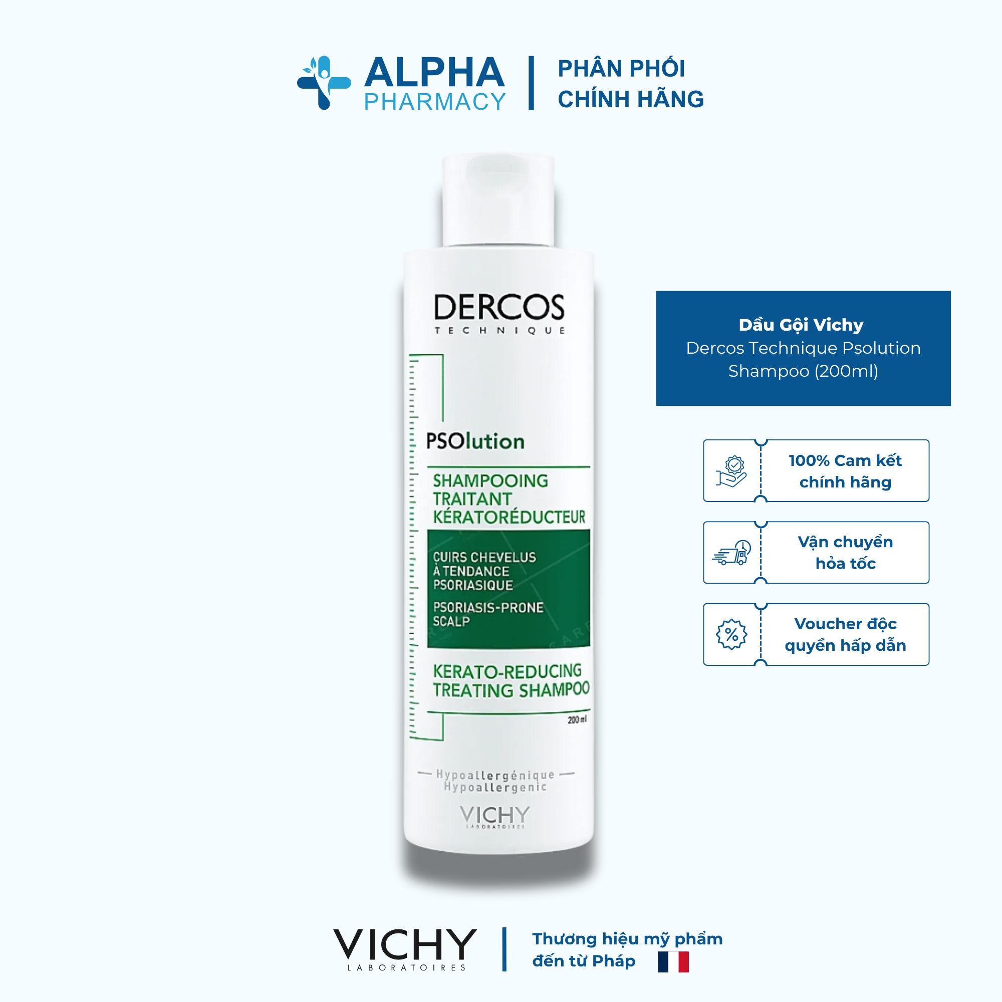 Dầu Gội Vichy Dercos Technique Psolution Shampoo Giảm Triệu Chứng Vảy Nến & Bong Tróc Da Đầu – 200ml