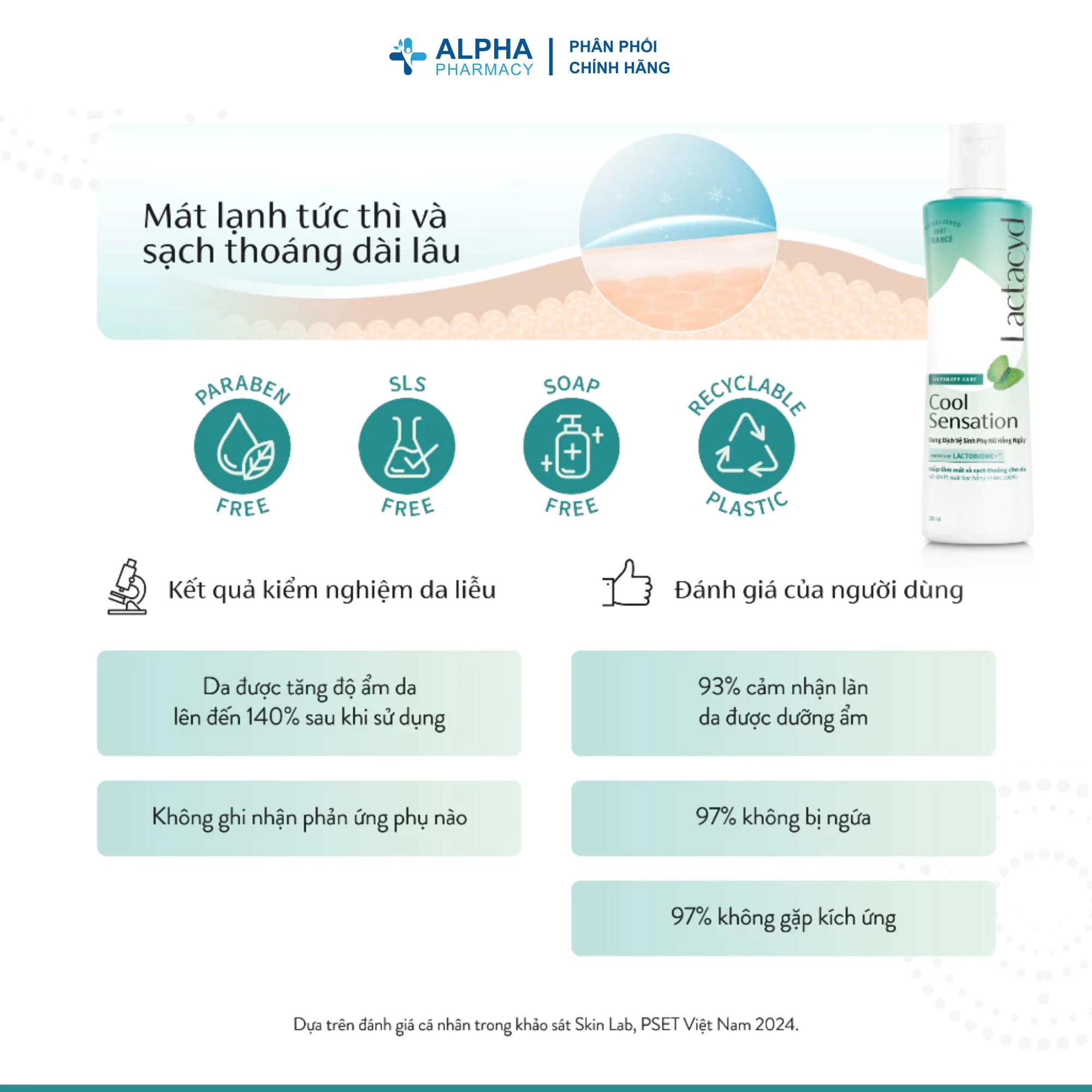 Dung Dịch Vệ Sinh Phụ Nữ Lactacyd Cool Sensation Làm Sạch & Mang Lại Cảm Giác Mát Lạnh – 150ml/250ml - Image 4