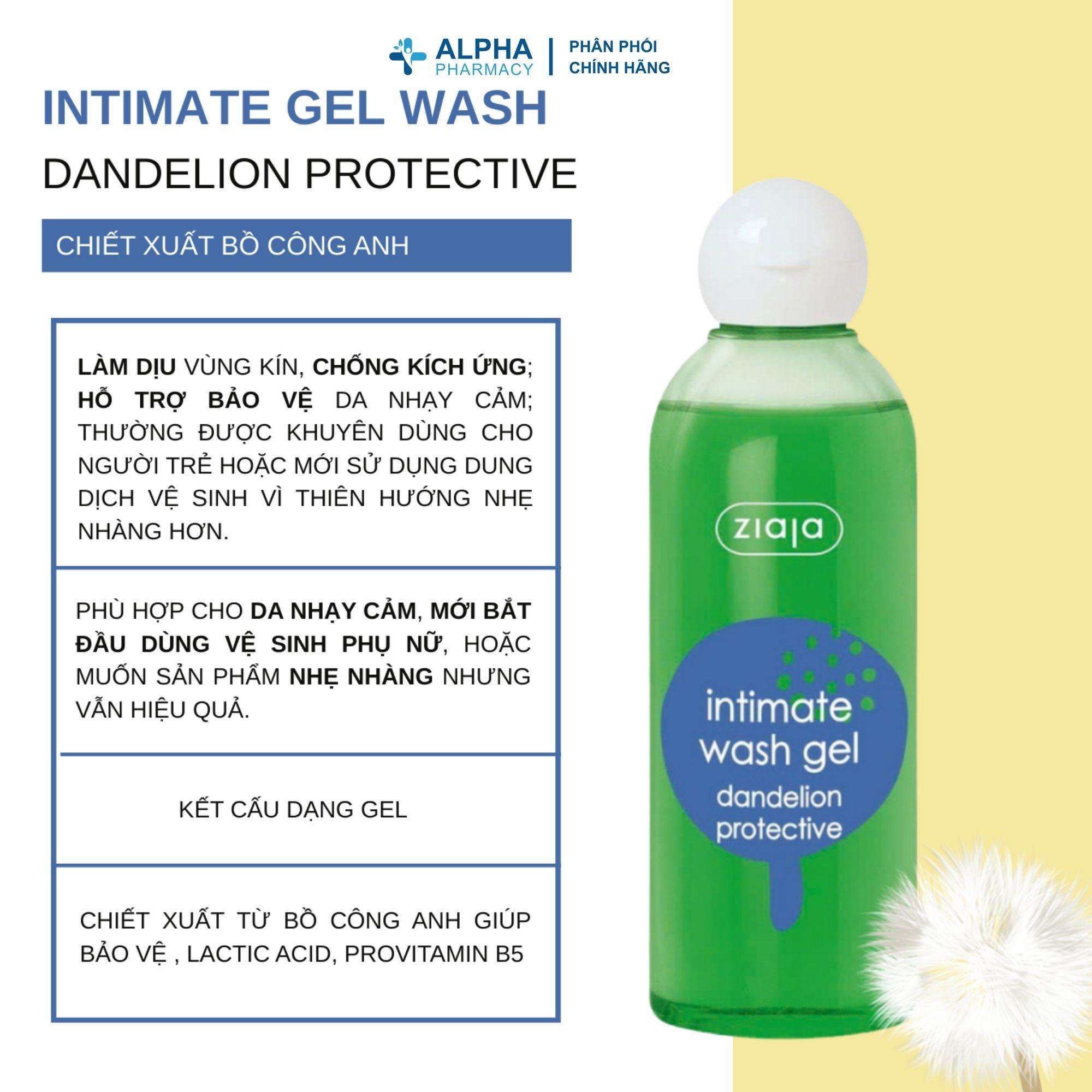 Dung Dịch Vệ Sinh Phụ Nữ Bồ Công Anh Ziaja Intimate Wash Gel Dandelion Protective - 200ml - Image 3