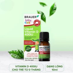 Alternative view of Siro Brauer Liquid Vitamin D3 400IU Bổ Sung Canxi & Tăng Đề Kháng Cho Trẻ Sơ Sinh Từ 0 Tháng+ – 10ml