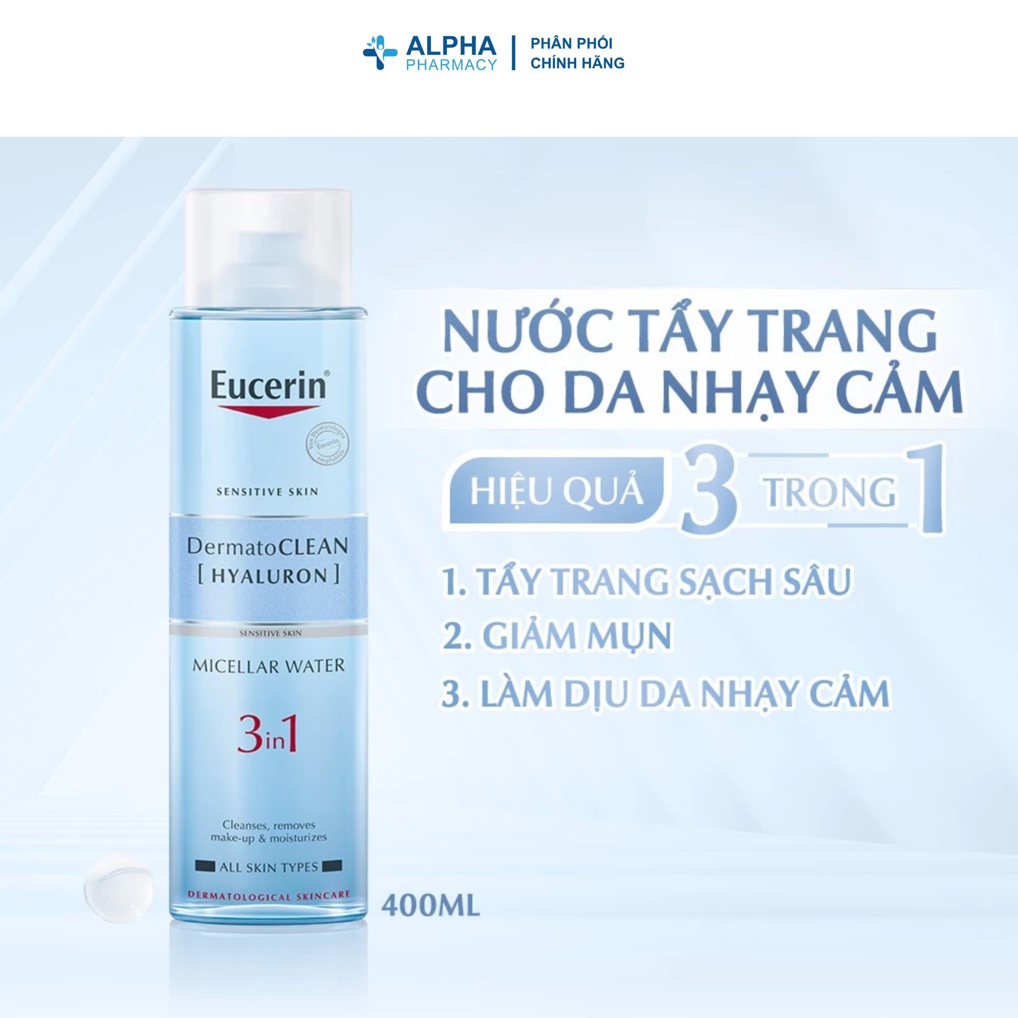 Nước Tẩy Trang Eucerin Dermato Clean Micellar Cleaning Fluid Cho Da Mụn Và Da Nhạy Cảm - 200ml/400ml - Image 6