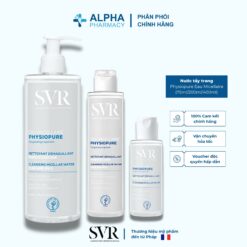Nước Tẩy Trang SVR Physiopure Eau Micellaire Làm Sạch Bụi Bẩn & Lớp Trang Điểm – 75ml/200ml/400ml