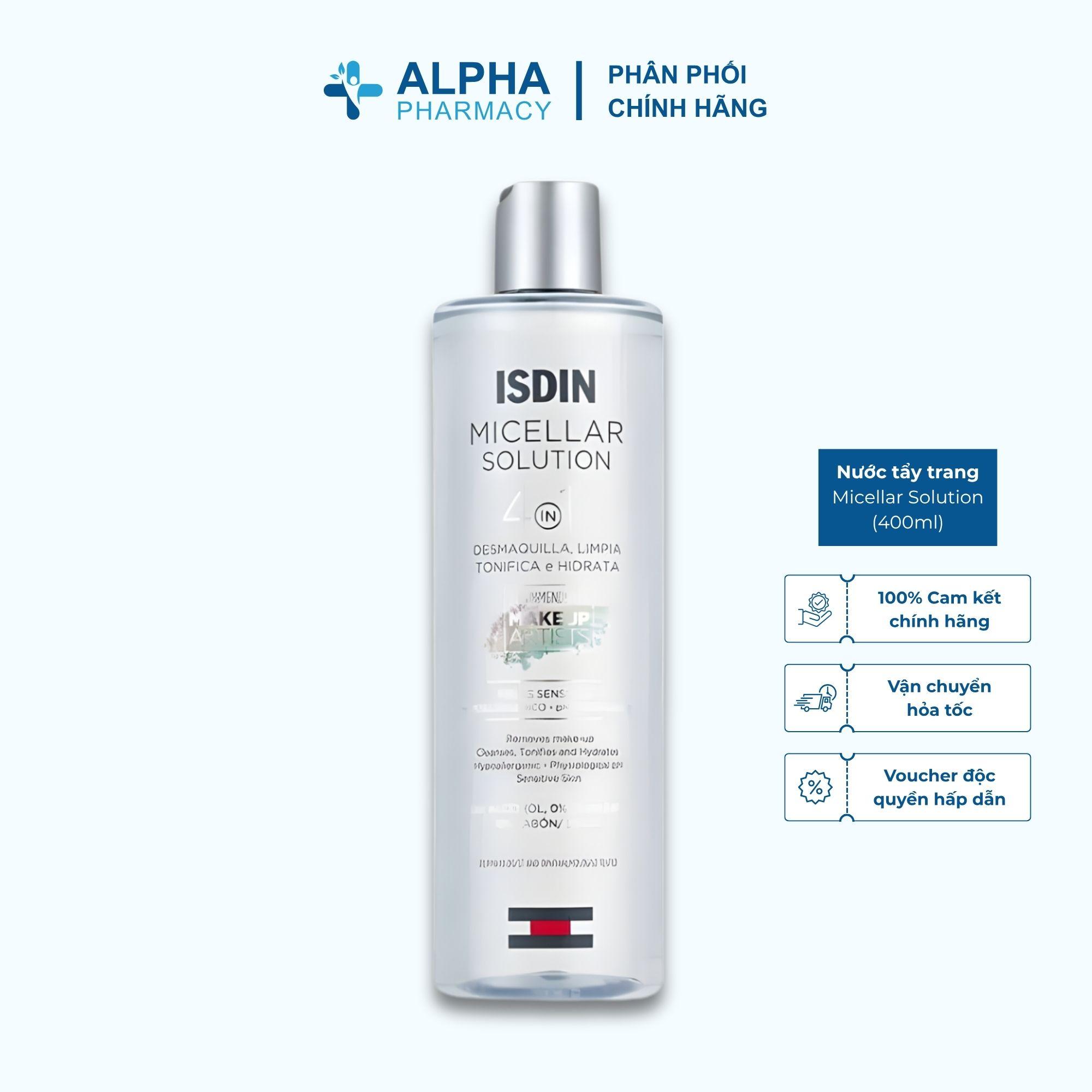 Nước Tẩy Trang Làm Sạch Sâu Isdin Micellar Solution phù Hợp Cho Da Nhạy Cảm – 400ml