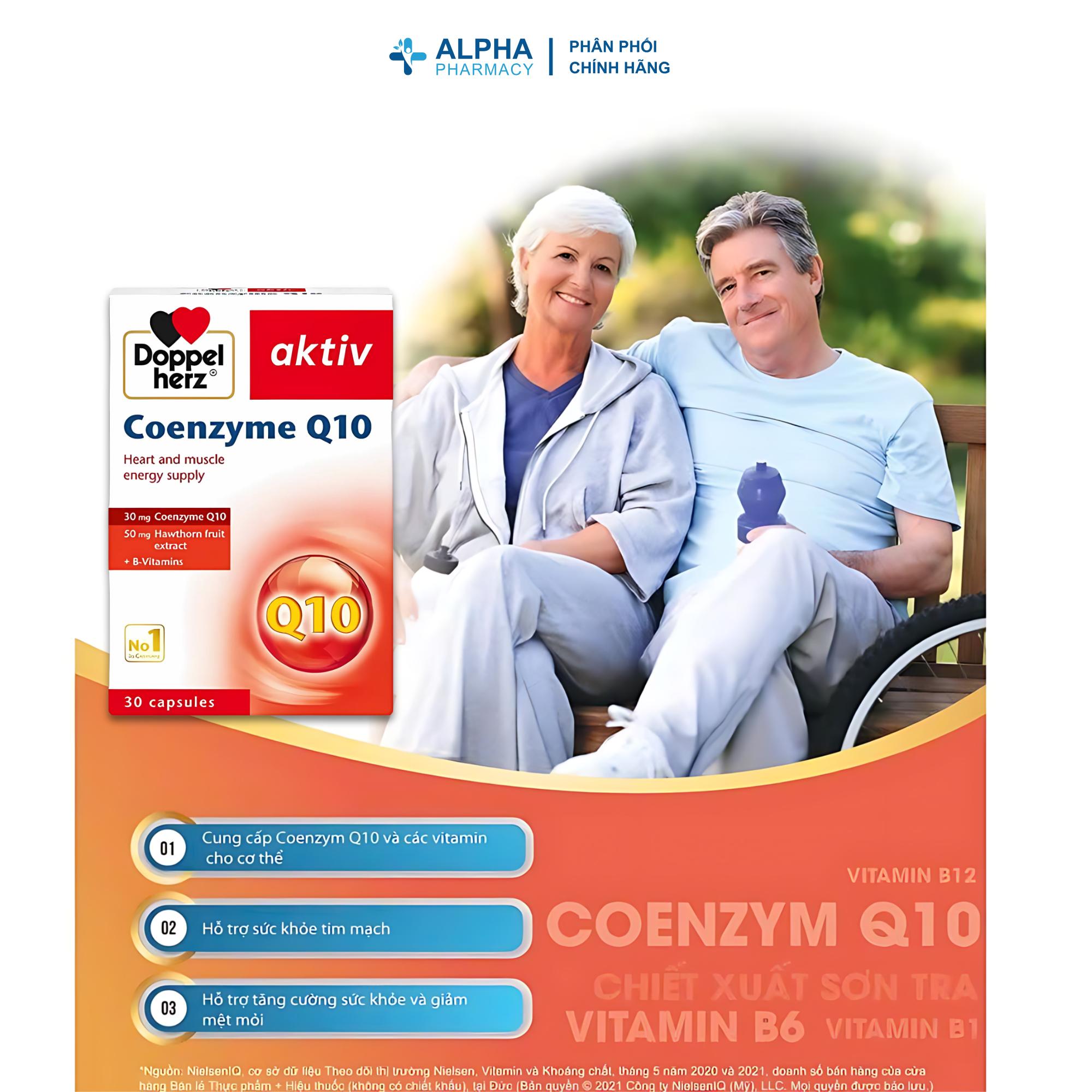 Viên Uống Doppelherz Coenzyme Q10 Hỗ Trợ Trẻ Hóa Cơ Thể Và Tốt Cho Tim Mạch – Hộp 30 Viên - Image 2
