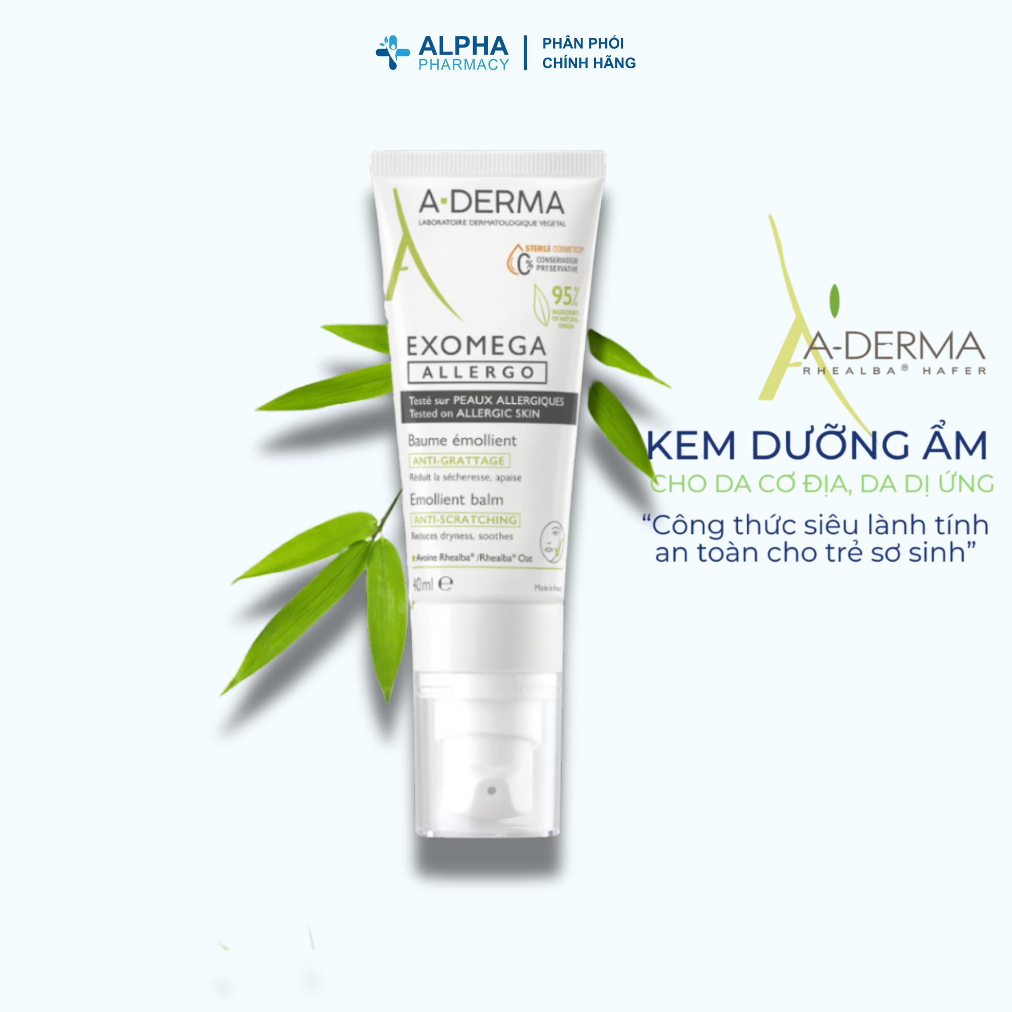 Kem Dưỡng Ẩm Cho Viêm Da Cơ Địa & Dị Ứng A-Derma Exomega Allergo Emollient Balm - 40ml/200ml - Image 3