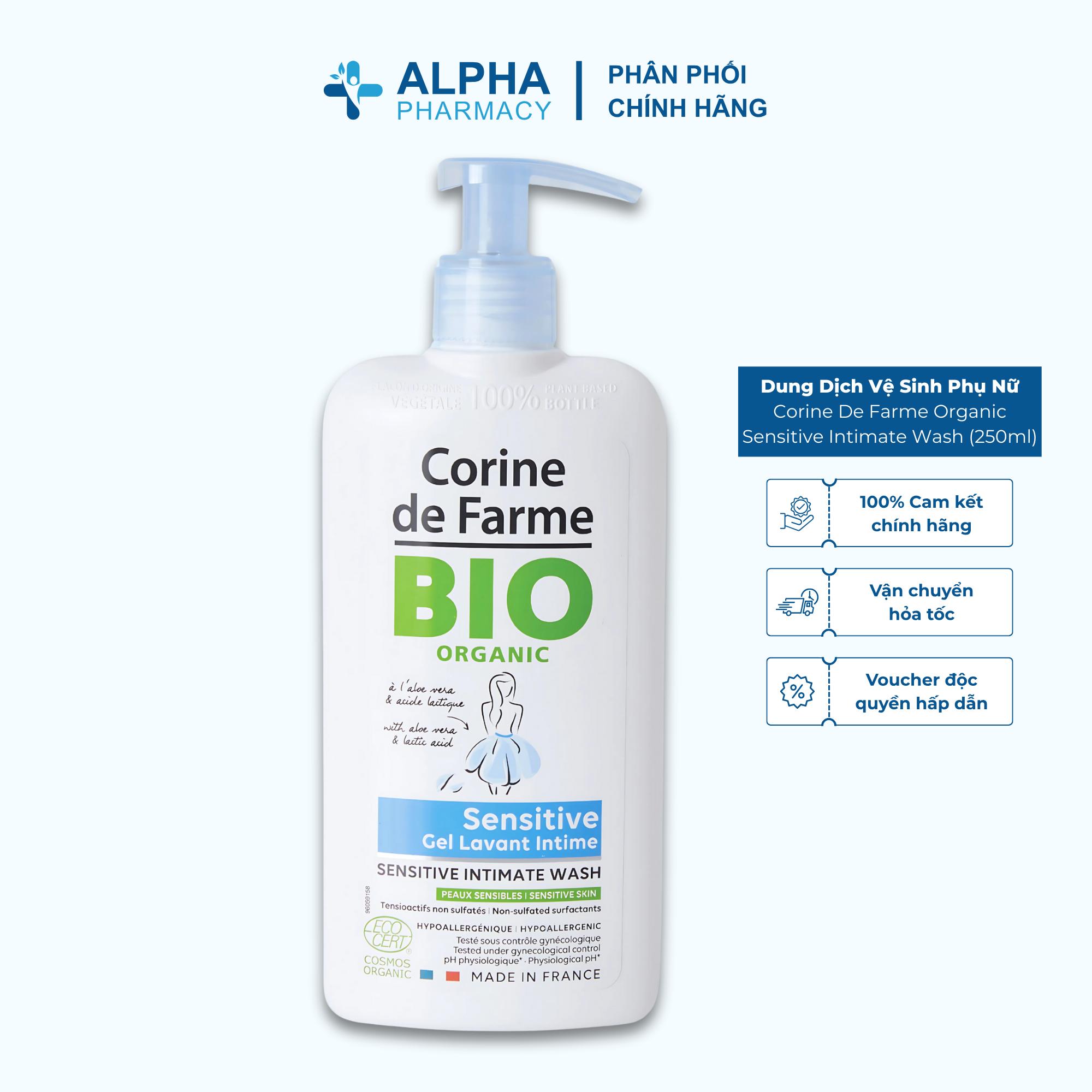 Dung Dịch Vệ Sinh Phụ Nữ Hữu Cơ Corine De Farme Organic Sensitive Intimate Wash – 250ml
