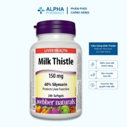 Viên Uống Milk Thistle Webber Naturals Bảo Vệ Và Hỗ Trợ Chức Năng Gan – Lọ 240 Viên
