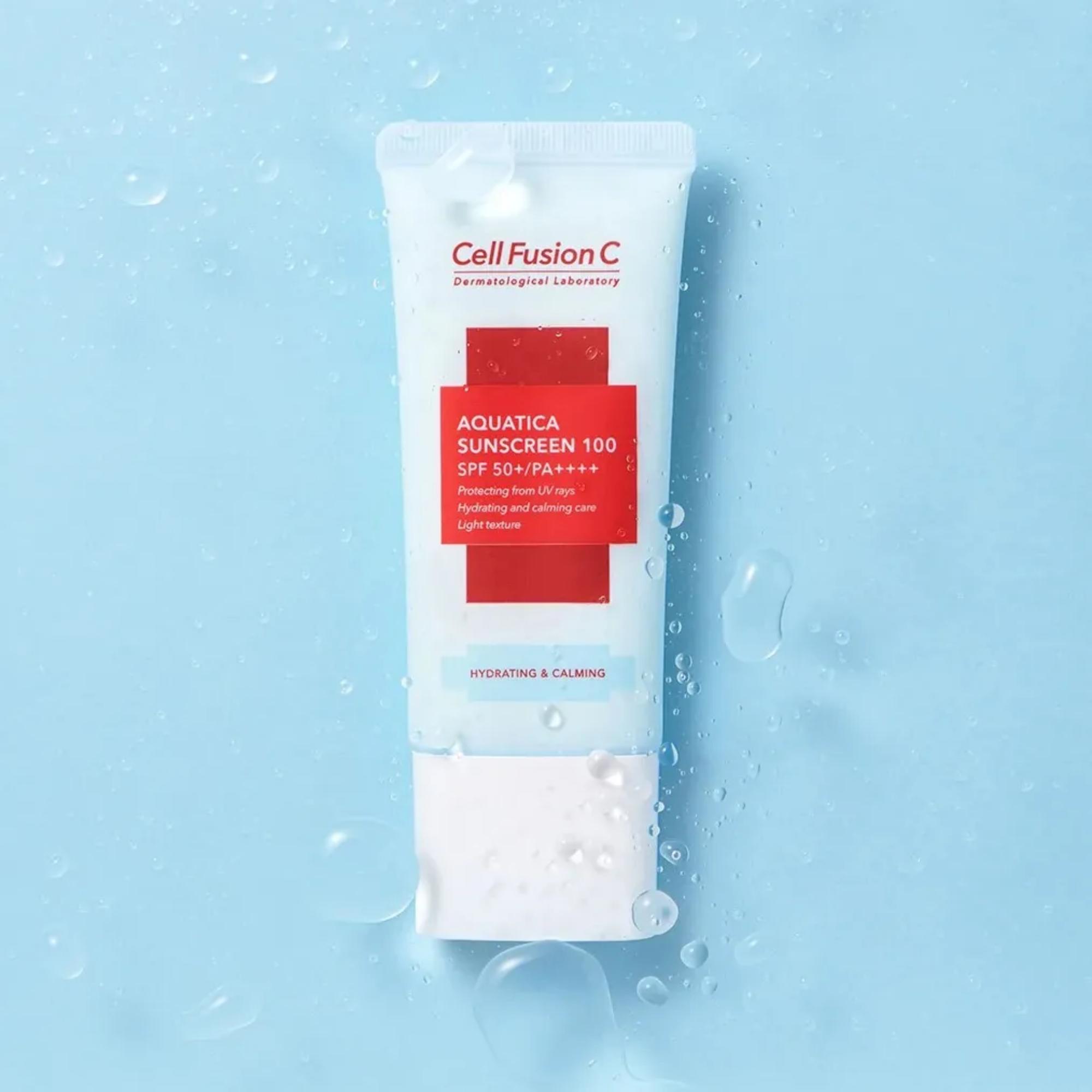 Kem Chống Nắng Cell Fusion C Aquatica Sunscreen 100 SPF50+/PA++++ – 50ml (Xanh Nhạt) - Image 5