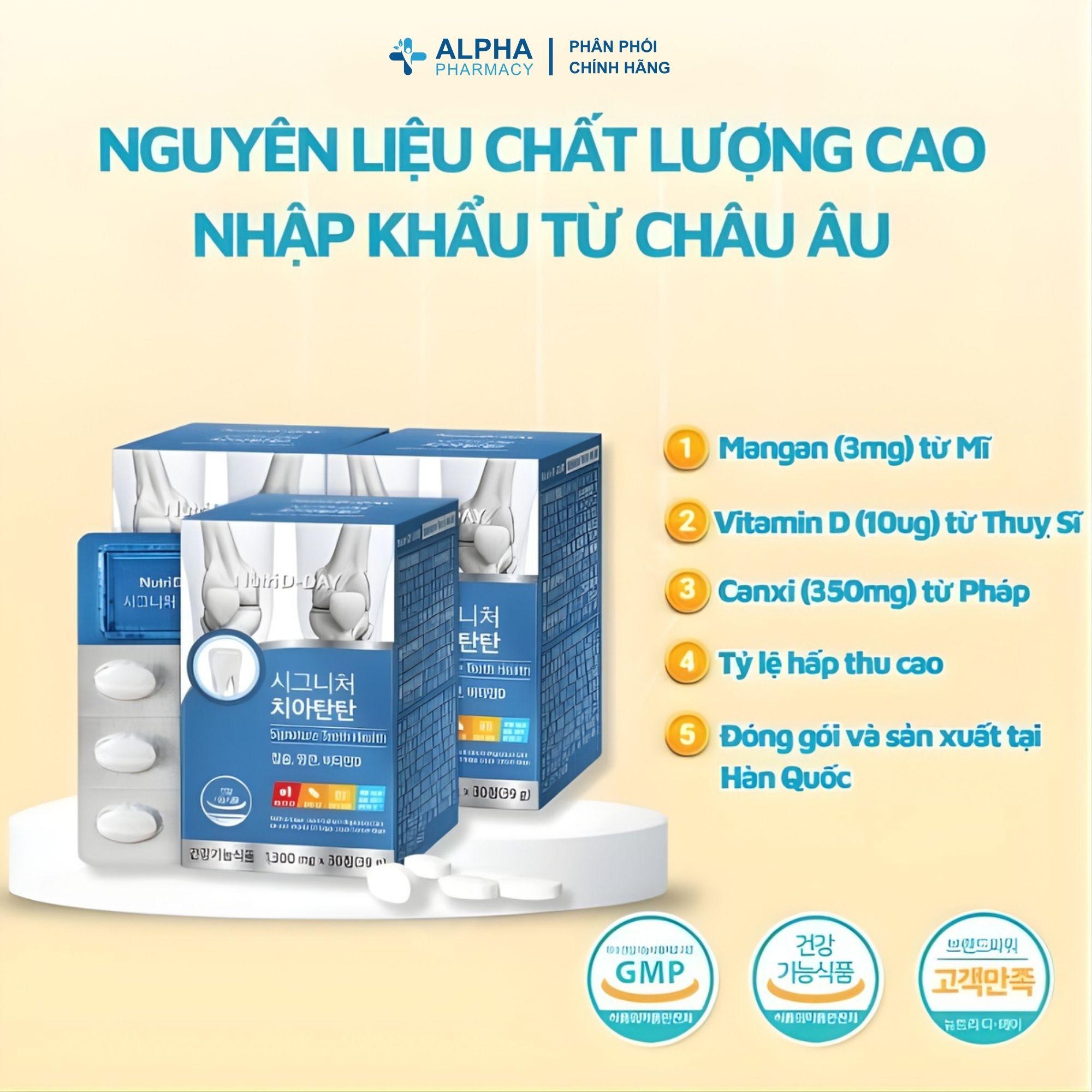 Nutri D-Day Canxi Signature Hỗ Trợ Xương, Răng Chắc Khỏe, Giảm Nguy Cơ Loãng Xương - Hộp 30 Viên - Image 4