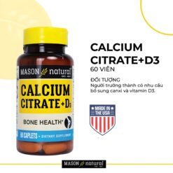 Alternative view of Viên Uống Bổ Sung Mason Natural Calcium Citrate + D3 Hỗ Trợ Xương Chắc Khỏe, Ngừa Loãng Xương
