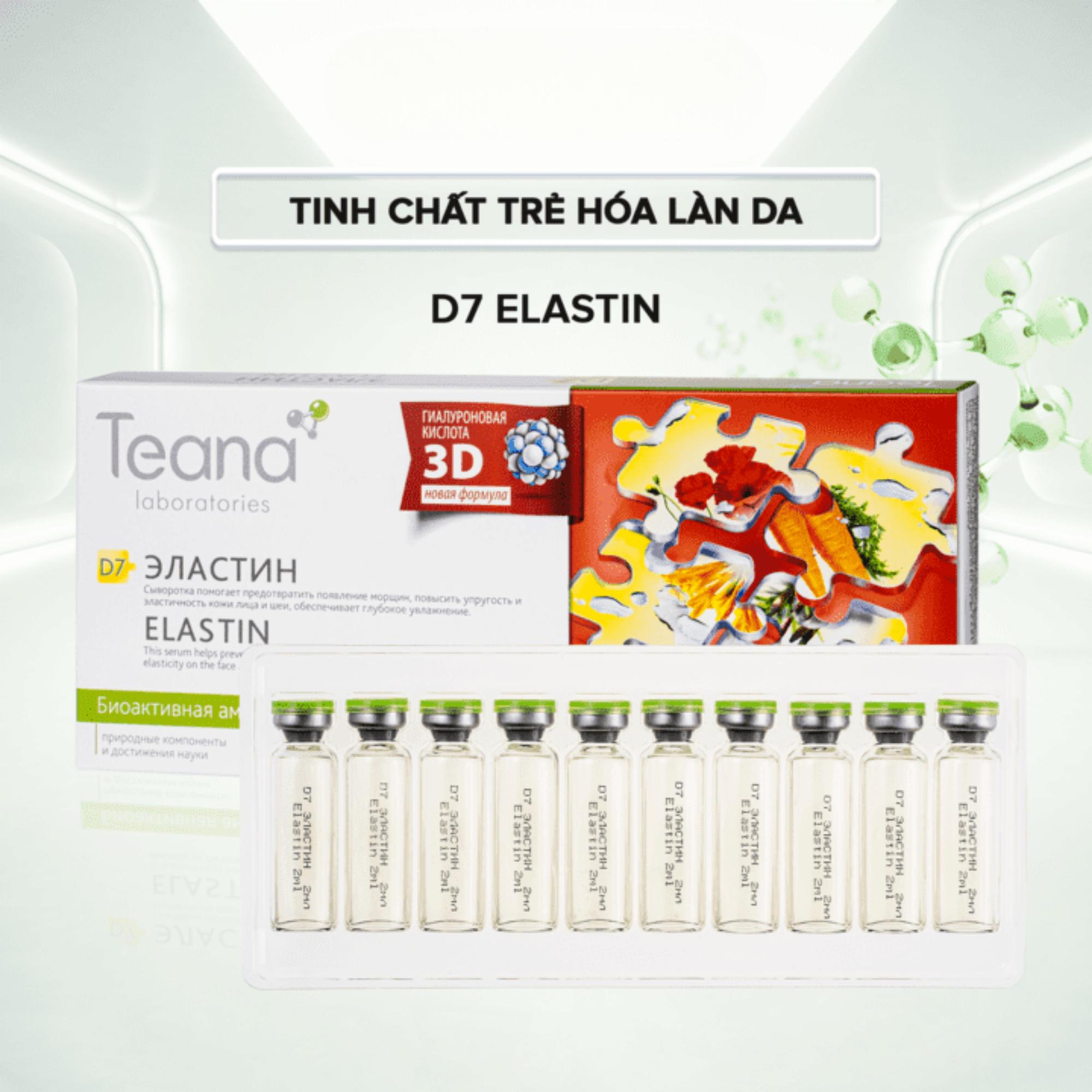 Serum Teana D7 Elastin Tăng Cường Độ Đàn Hồi Cho Da Săn Chắc & Tươi Trẻ - 20ml (2ml x 10 ống) - Image 2