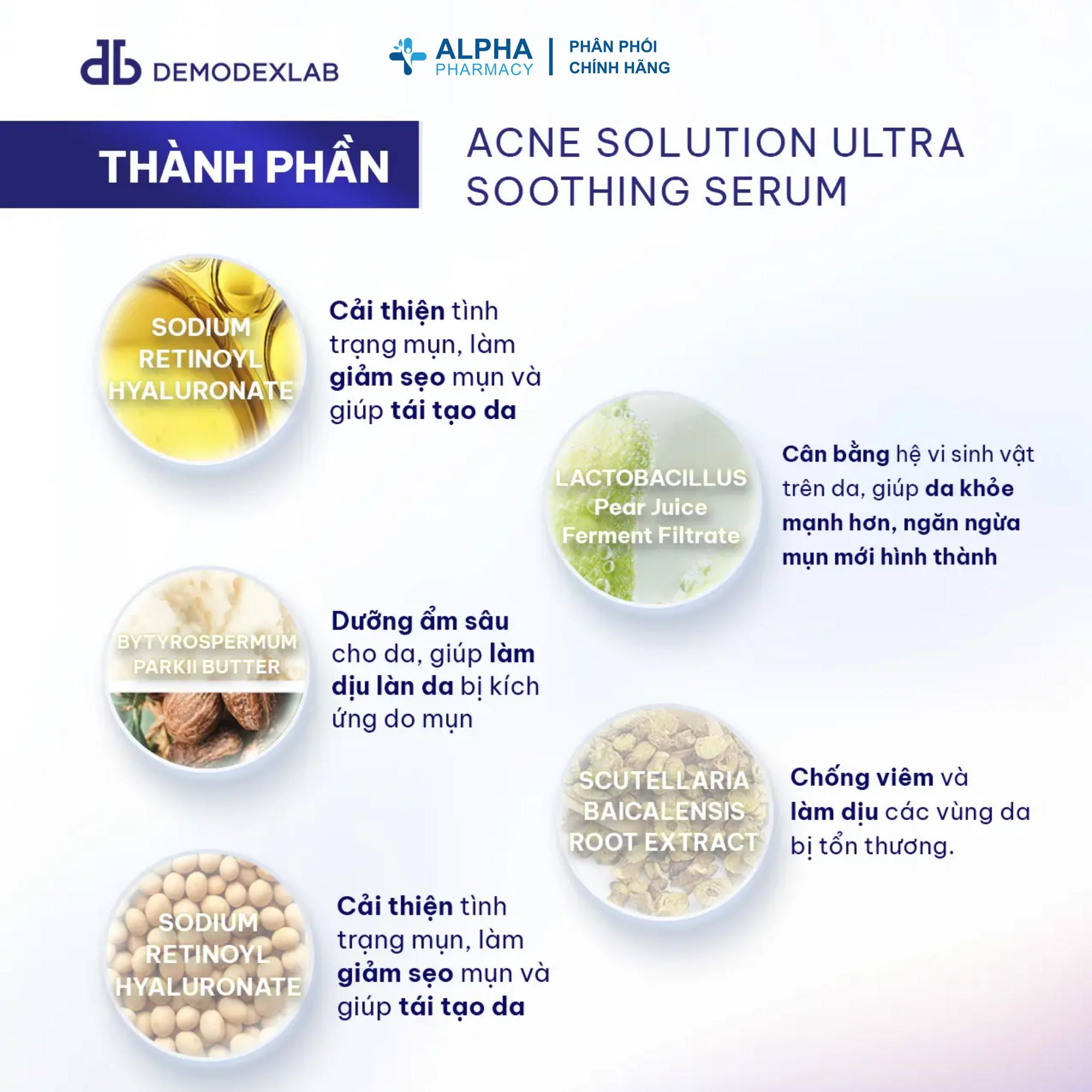 Serum Mụn Demodexlab Acne Solution Ultra Soothing - Giảm Mụn & Phục Hồi Da - 30ml - Image 2