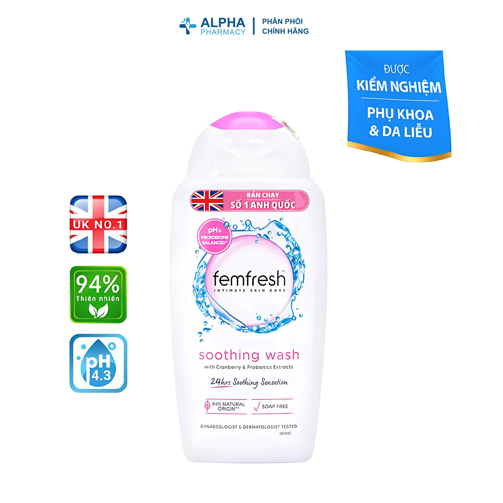 Dung Dịch Vệ Sinh Phụ Nữ Femfresh Soothing Wash Làm Dịu & Bảo Vệ Da Nhạy Cảm – 250ml - Image 2