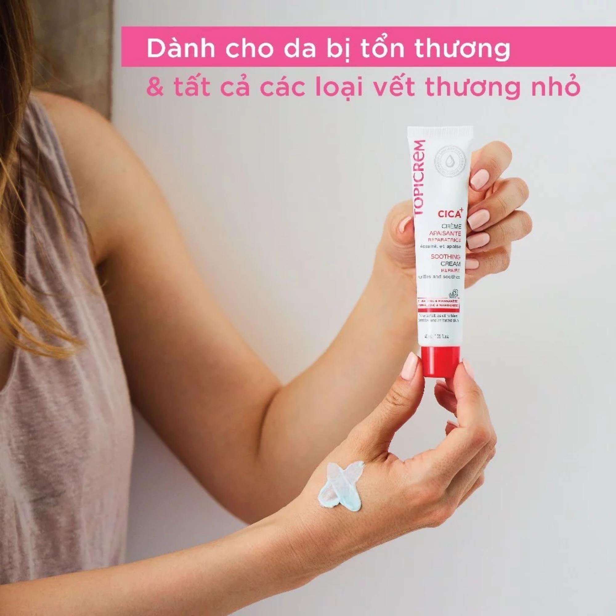 Kem Làm Dịu Và Tái Tạo Da Topicrem CICA+ Soothing Cream Cho Da Tổn Thương - 40ml - Image 3