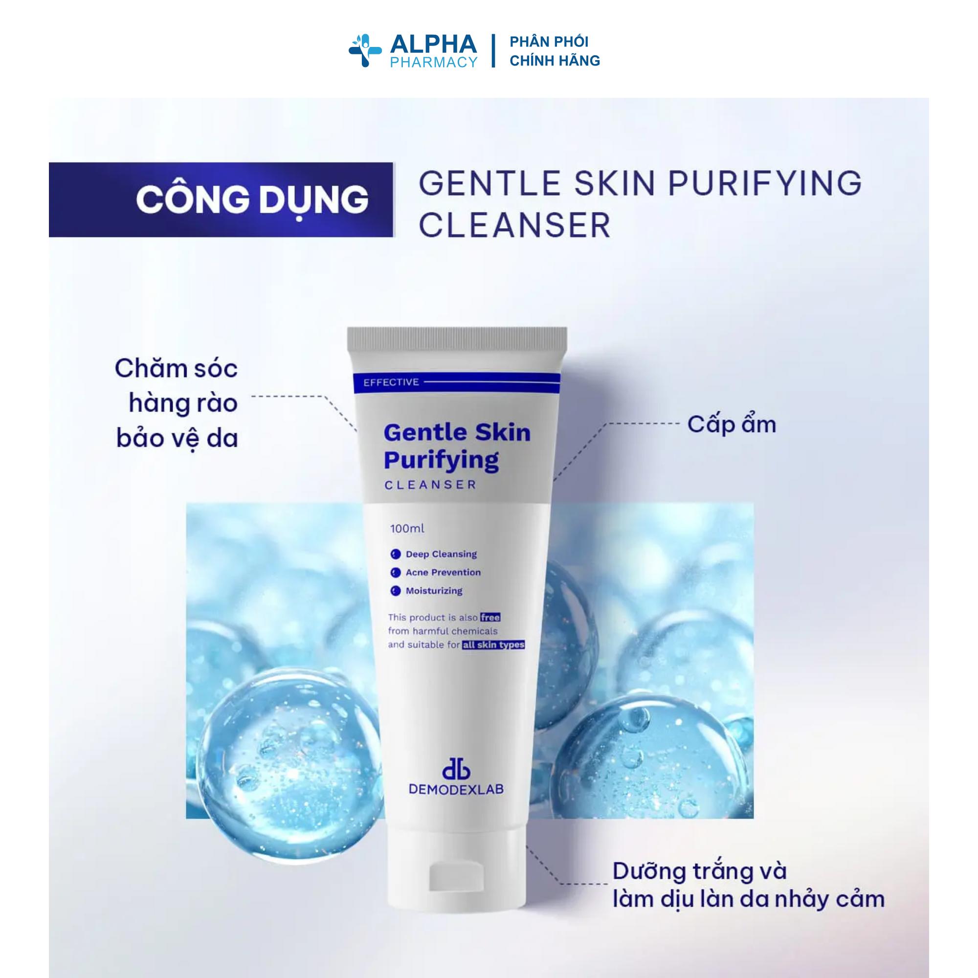 Sữa Rửa Mặt Demodexlab Gentle Skin Purifying Cleanser - Làm Sạch Dịu Nhẹ & Thanh Lọc Da - 100ml - Image 2