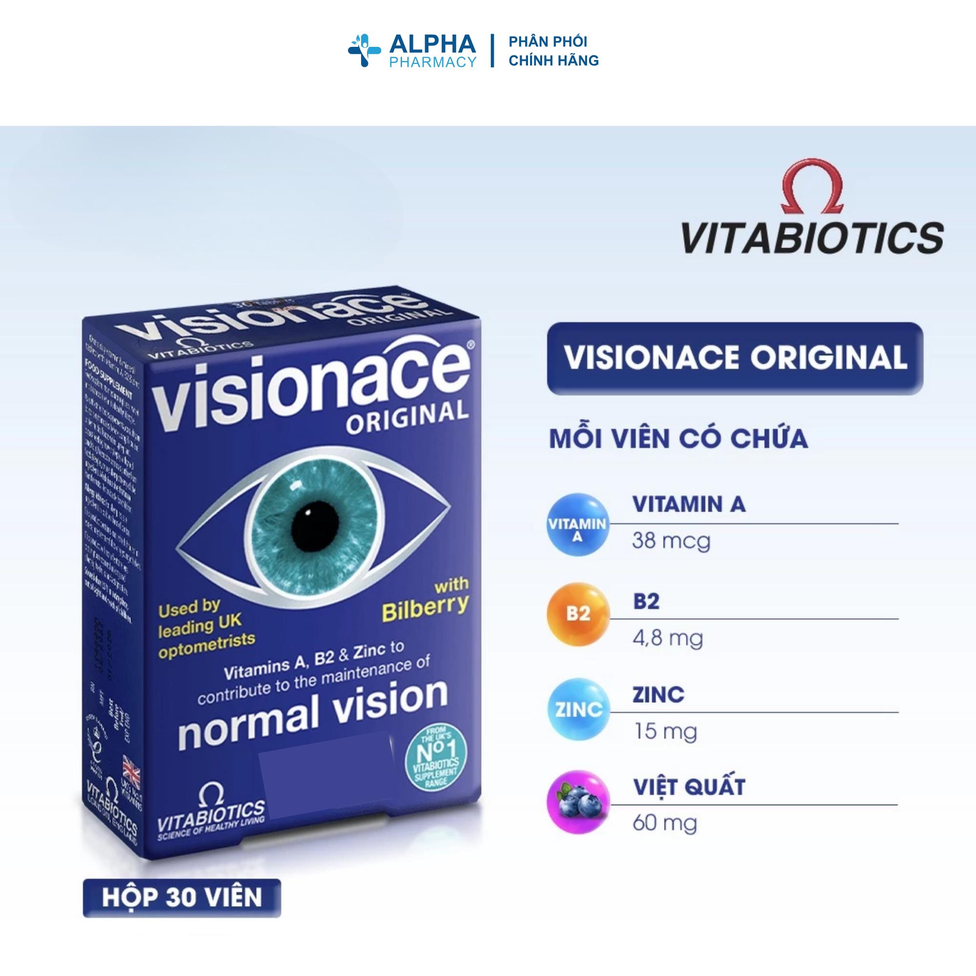Viên Uống Vitabiotics Visionace Hỗ Trợ Thị Lực Và Làm Chậm Lão Hóa Mắt – Hộp 30 Viên - Image 2