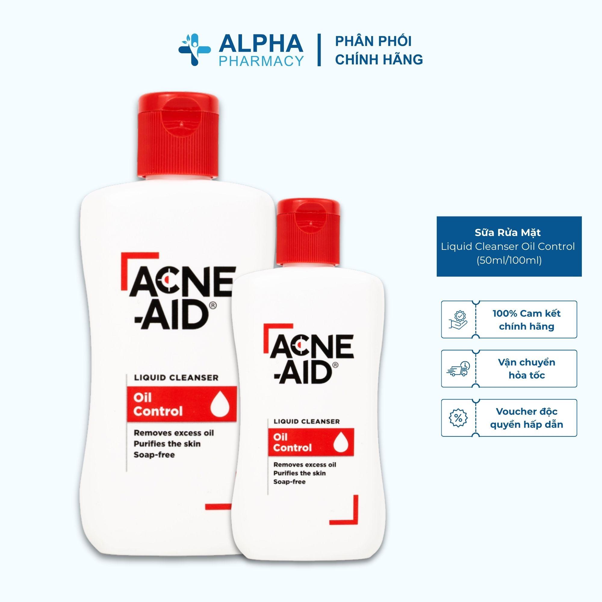 Sữa Rửa Mặt Acne-Aid Liquid Cleanser Oil Control Làm Sạch Sâu, Kiểm Soát Dầu, Ngừa Mụn – 50ml/100ml
