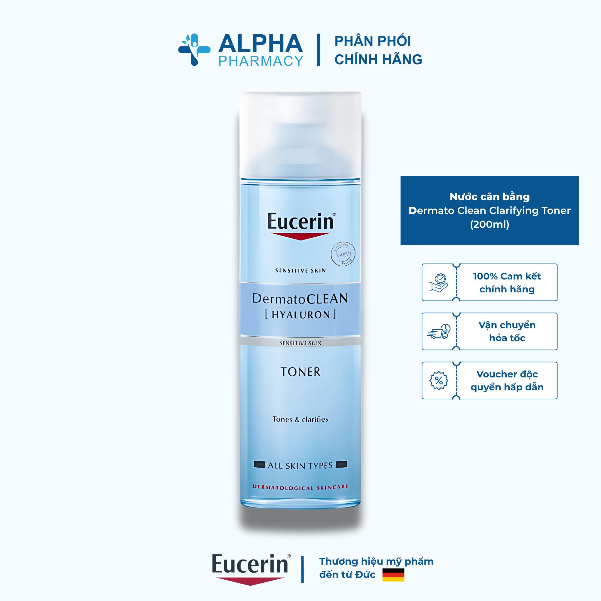 Nước Cân Bằng Eucerin Dermato Clean Clarifying Toner Làm Sạch Sâu, Cấp Ẩm Và Làm Dịu Da - 200ml