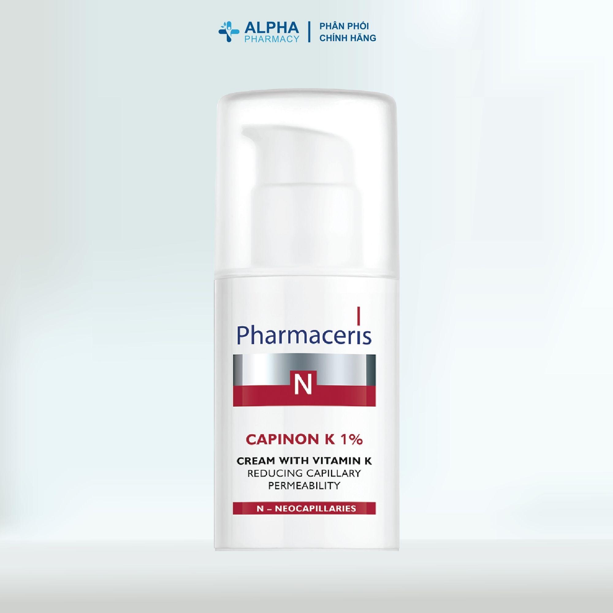 Kem Dưỡng Vitamin K Pharmaceris Capinon K 1% Cho Da Dễ Bị Đỏ, Giãn Mao Mạch – 30ml - Image 2