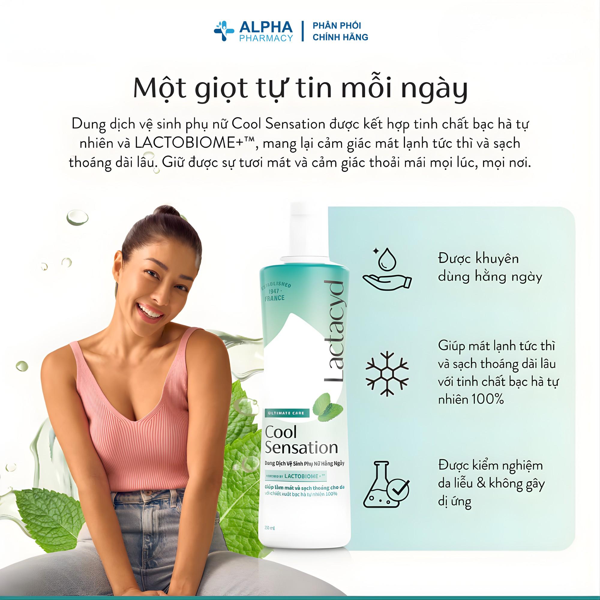 Dung Dịch Vệ Sinh Phụ Nữ Lactacyd Cool Sensation Làm Sạch & Mang Lại Cảm Giác Mát Lạnh – 150ml/250ml - Image 2