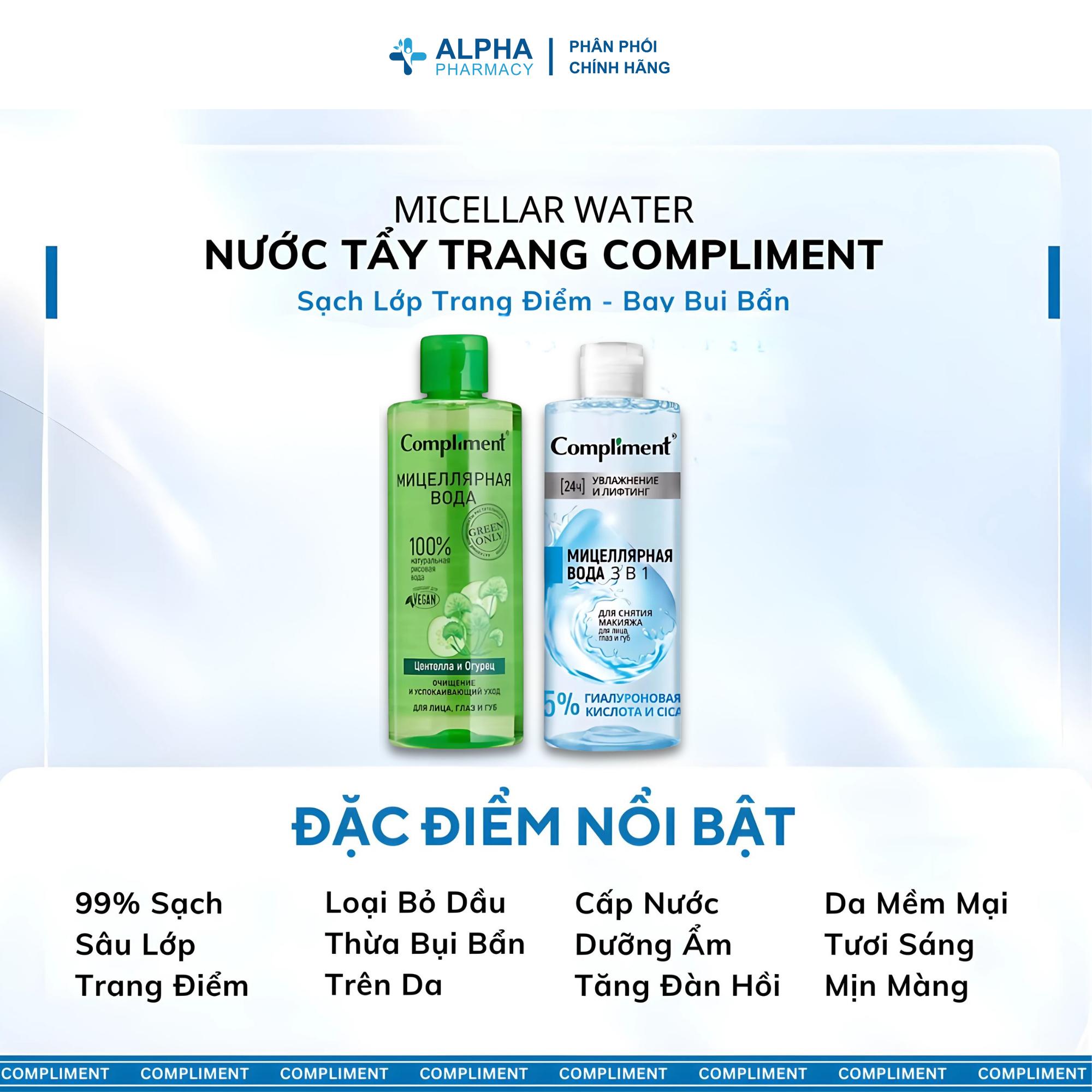 Nước Tẩy Trang Compliment Micellar Water Dưỡng Ẩm Và Làm Mềm Da - 400ml - Image 2