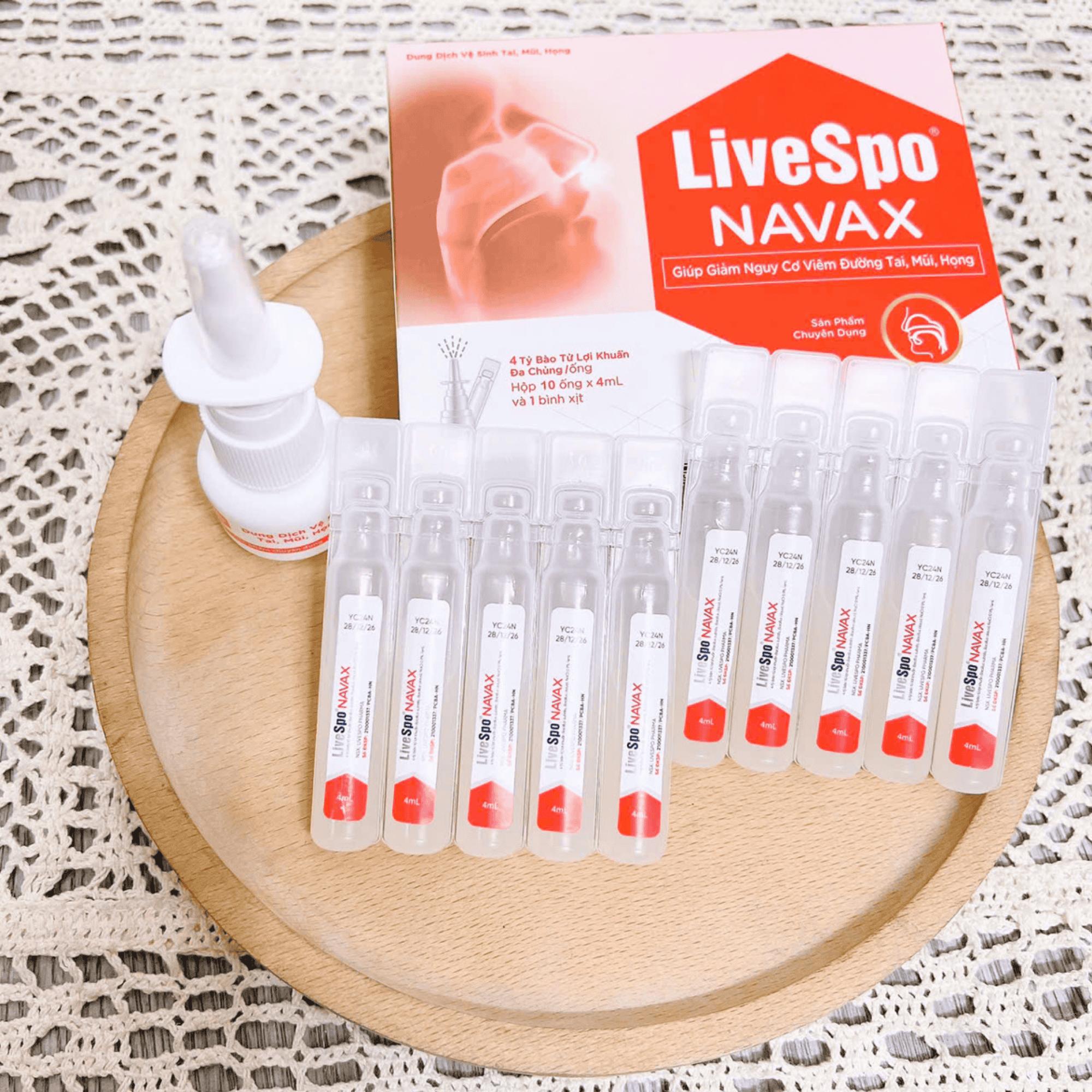 LiveSpo Dung Dịch Vệ Sinh Tai Mũi Họng NAVAX Đỏ 4ml x 10 Ống - Bào Tử Lợi Khuẩn Giảm Nguy Cơ Viêm Đường Tai Mũi Họng - Image 2