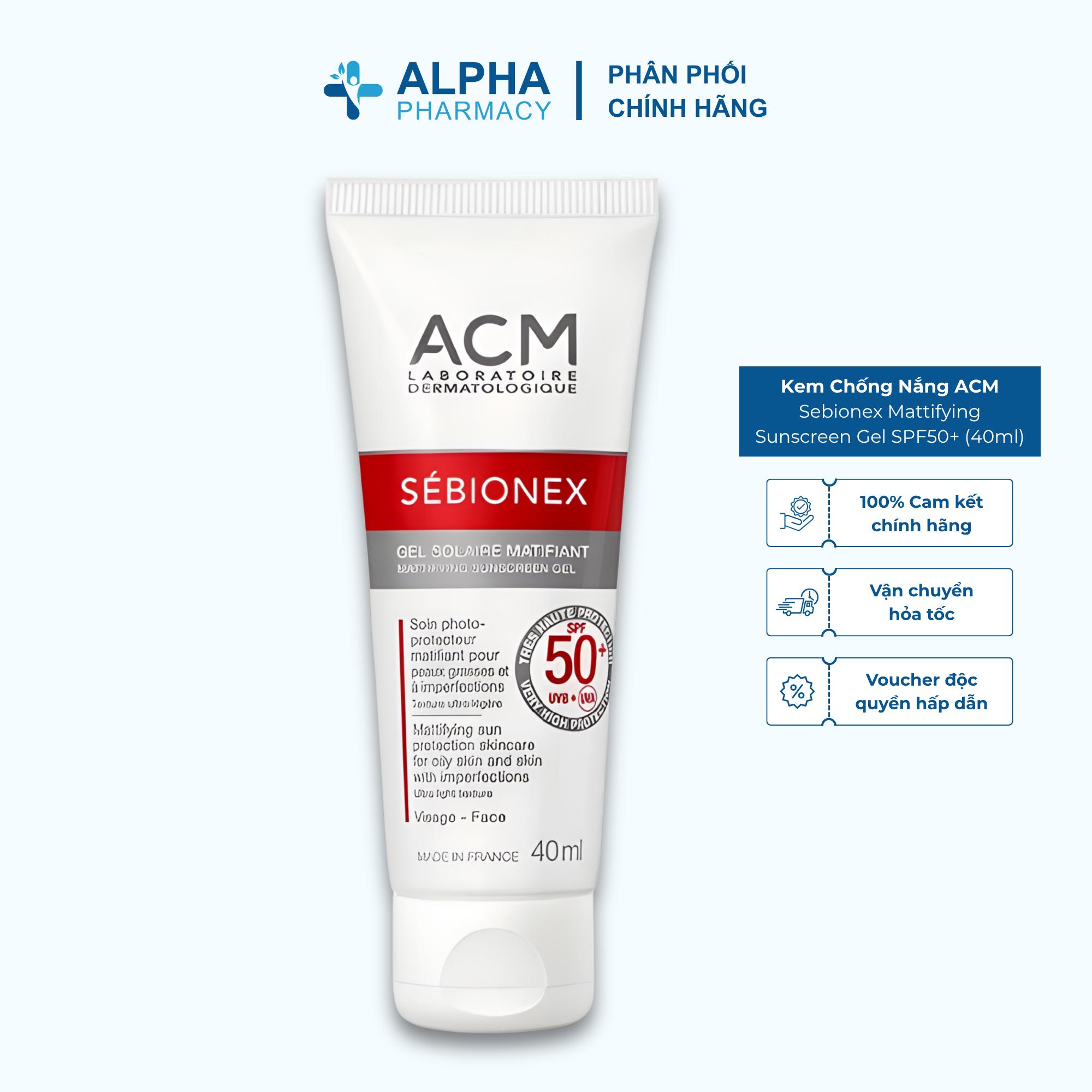 Kem Chống Nắng Cho Da Dầu Mụn ACM Sebionex Mattifying Sunscreen Gel SPF50+ - 40ml