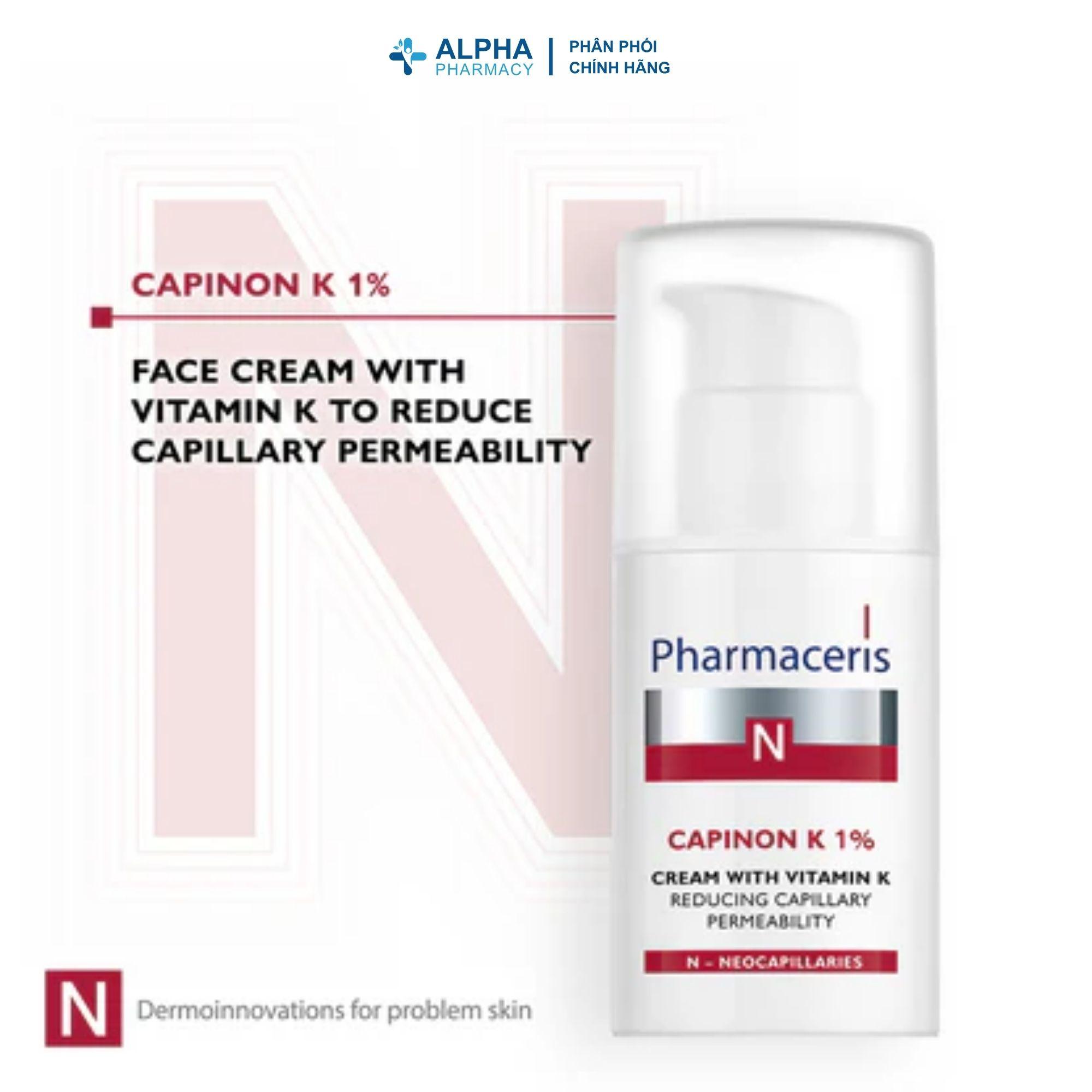 Kem Dưỡng Vitamin K Pharmaceris Capinon K 1% Cho Da Dễ Bị Đỏ, Giãn Mao Mạch – 30ml - Image 3