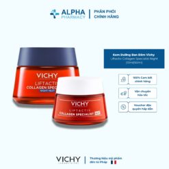 Kem Dưỡng Ban Đêm Vichy Liftactiv Collagen Specialist Night Chống Oxy Hóa, Ngừa Lão Hóa & Săn Chắc Da – 10ml/50ml