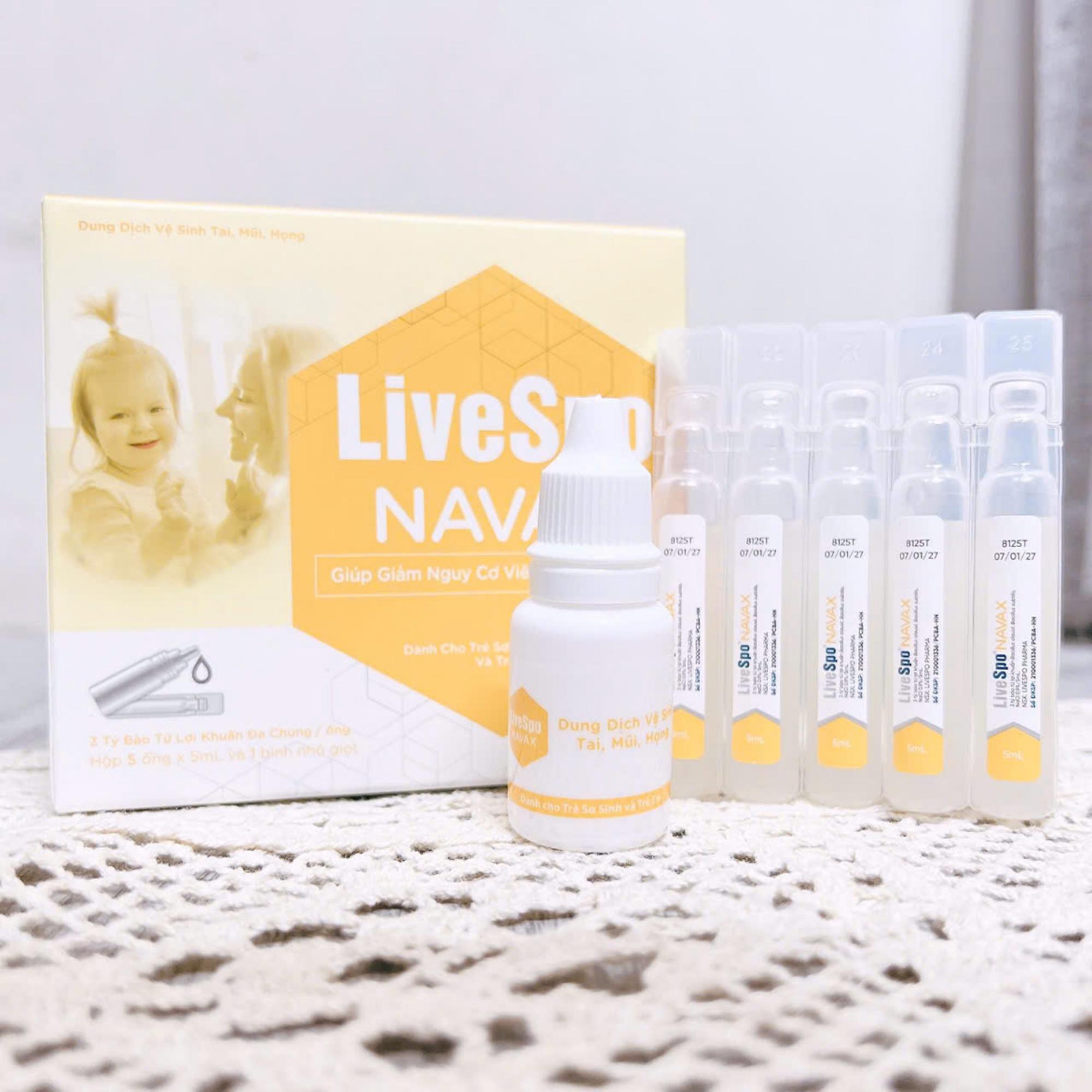 Dung Dịch Vệ Sinh Tai Mũi Họng Livespo Navax Vàng Sơ Sinh - H/5 Ống - Image 3