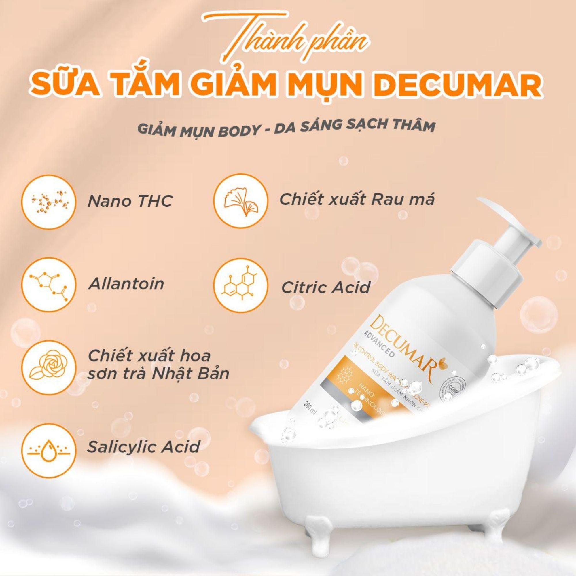 Sữa Tắm Decumar Advanced Cho Da Mụn, Ngừa Thâm Sạm – 280ml - Image 3