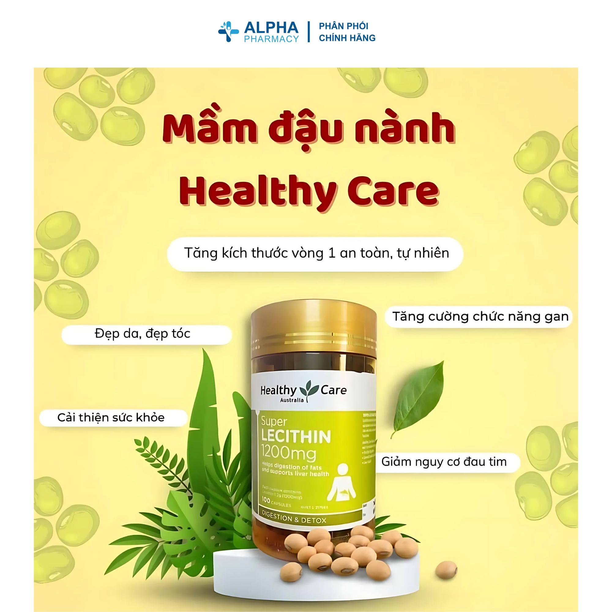 Viên Uống Super Lecithin 1200mg Healthy Care Tăng Cường Chức Năng Gan - Lọ 100 Viên - Image 2