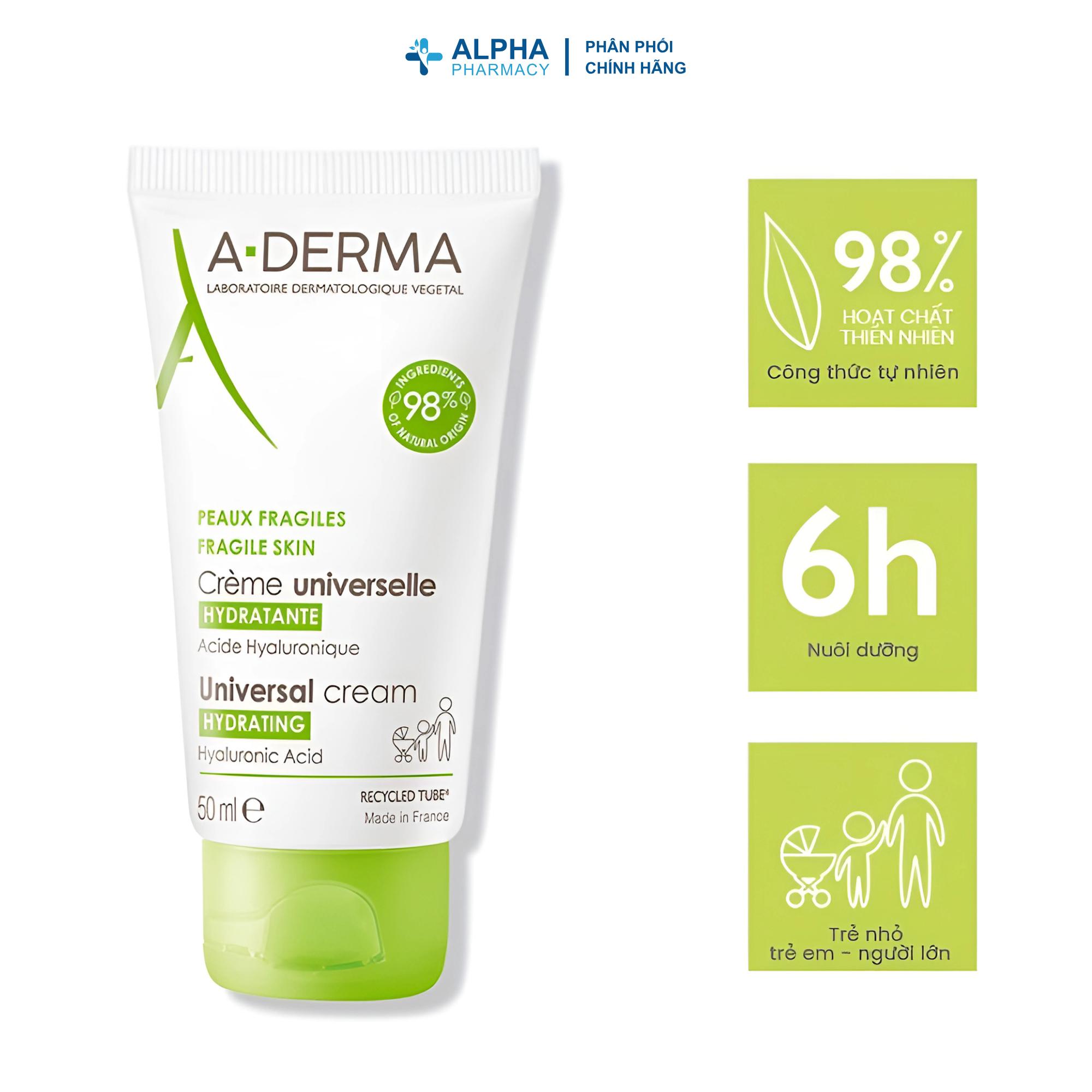 Kem Dưỡng Ẩm Hằng Ngày Cho Da Nhạy Cảm A-Derma Hydrating Universal Cream - 50ml - Image 3