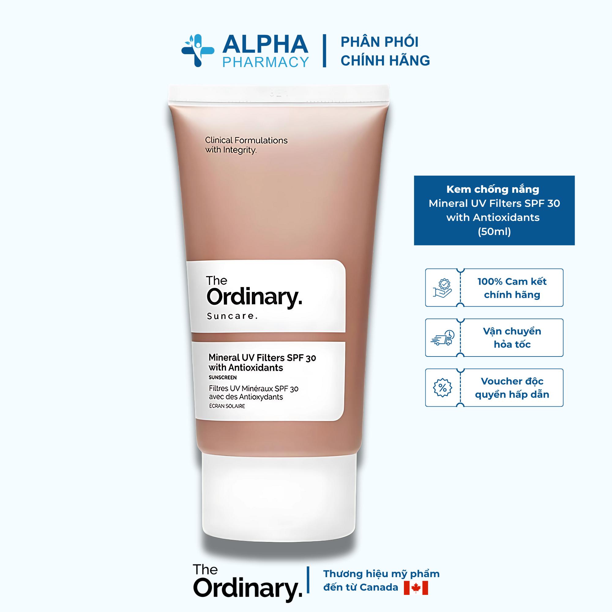 Kem Chống Nắng The Ordinary Mineral UV Filters SPF 30 with Antioxidants Bảo Vệ Da & Chống Oxy Hóa – 50ml