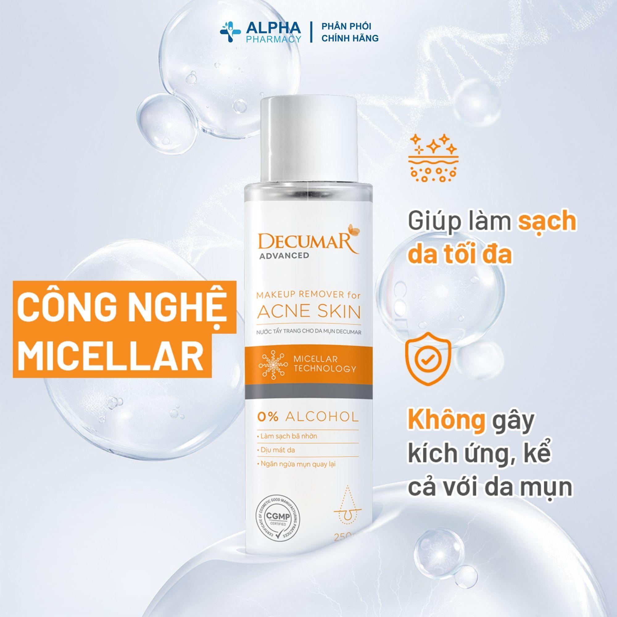 Nước Tẩy Trang Decumar Advanced Làm Sạch Sâu, Giảm Bã Nhờn Cho Da Mụn – 150ml - Image 3