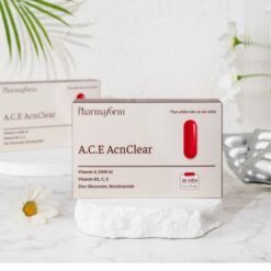 Alternative view of Viên Uống Pharmaform A.C.E Acnclear Hỗ Trợ Kiềm Dầu, Giảm Mụn & Chống Oxy Hóa – Hộp 30 Viên