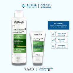Dầu Gội Vichy Dercos Technique Dandruff Shampoo Giảm Gàu & Ngứa Da Đầu Cho Da Dầu & Da Thường – 50ml/200ml