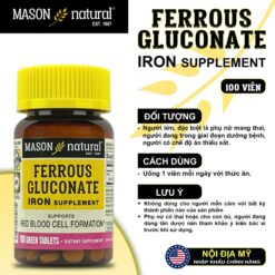 Alternative view of Viên Uống Bổ Sung Mason Natural Ferrous Gluconate Hỗ Trợ Bổ Sung Sắt, Ngừa Thiếu Máu
